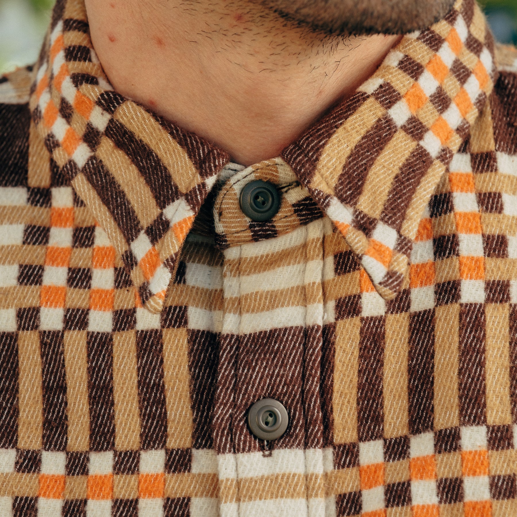 RRL Plaid Jacquard Workshirt Brown Multi FINAL SALE