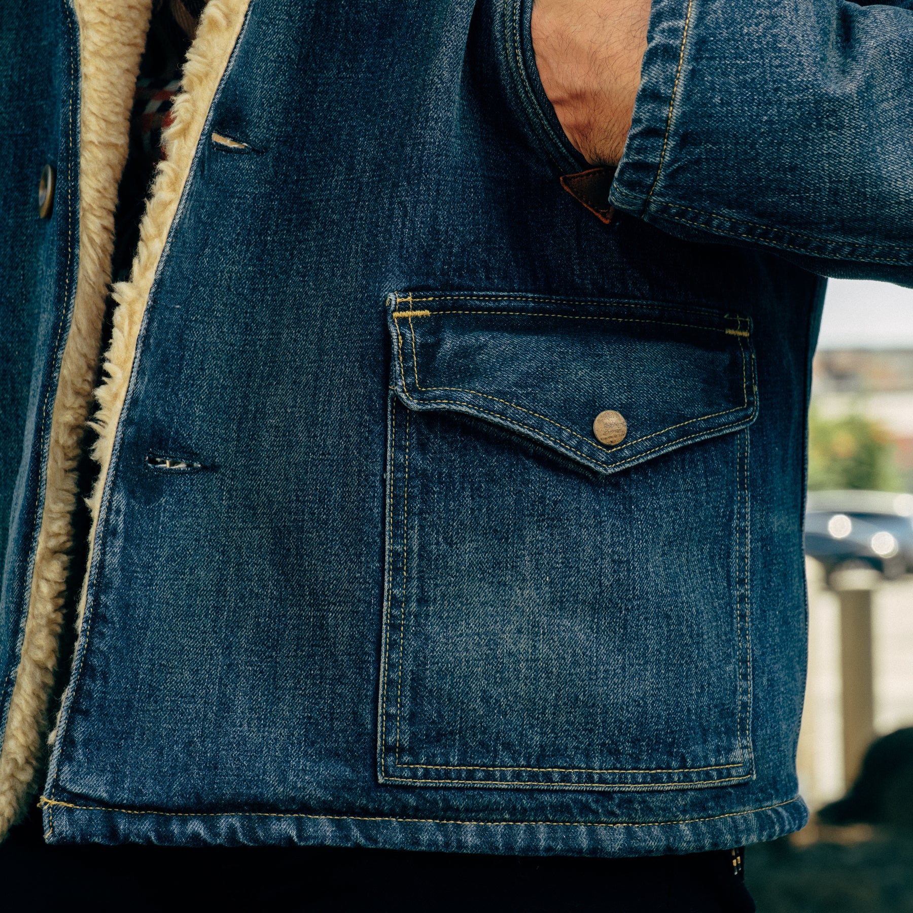 RRL Hitching Fleece Denim Ranch Jacket