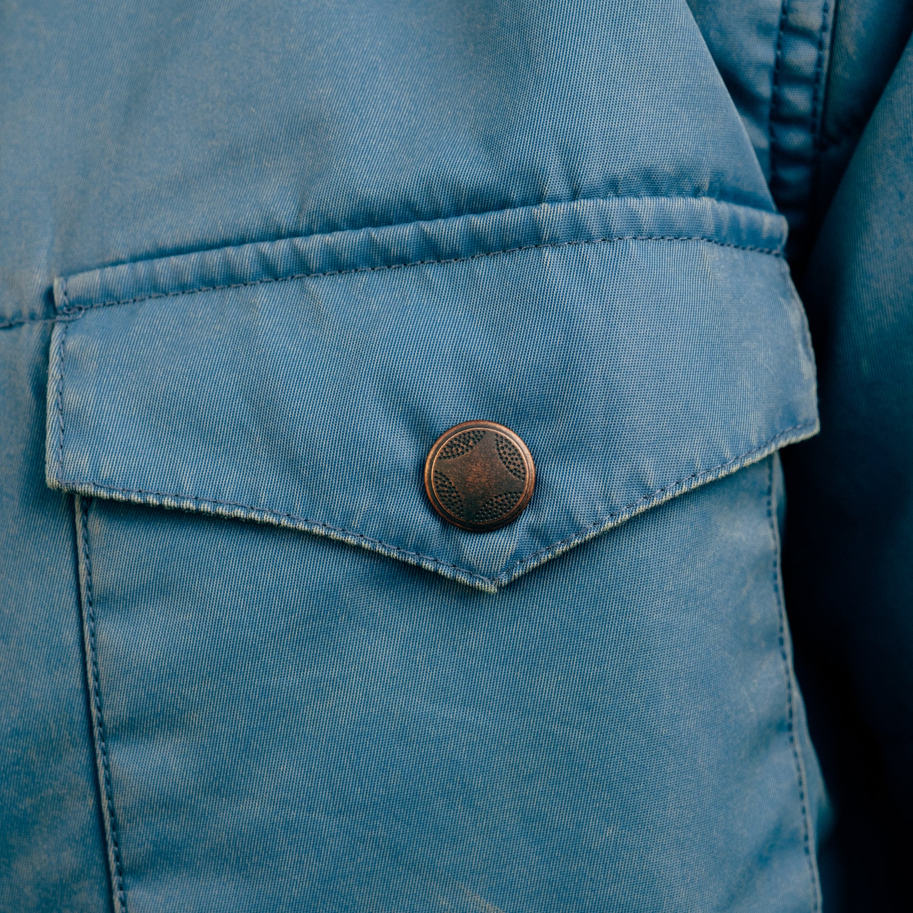 RRL Quilted Twill Western Overshirt Faded Blue