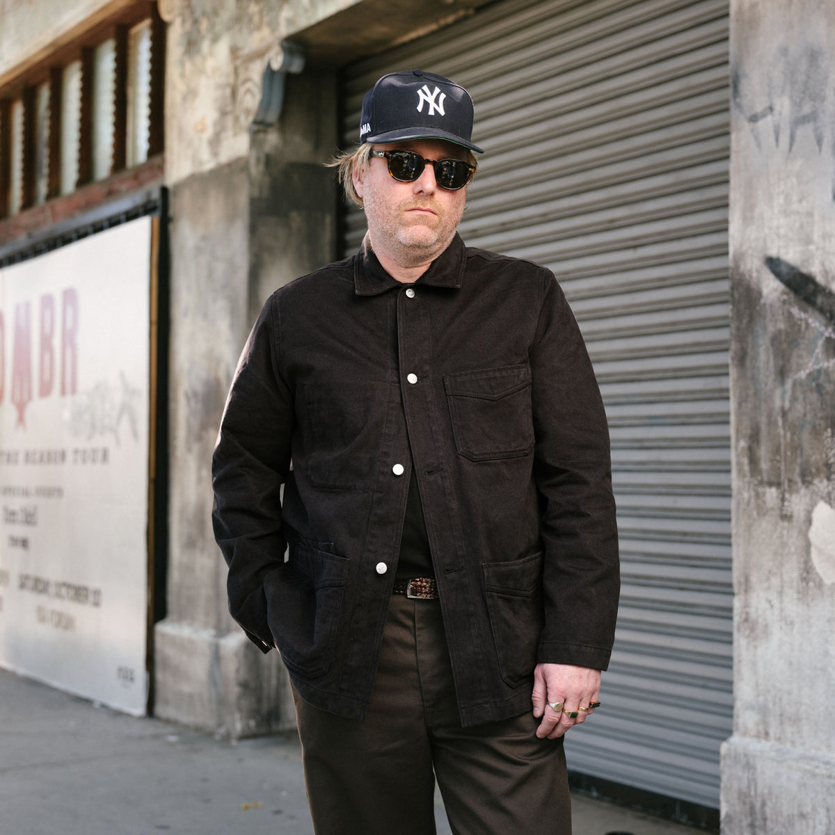 Drake's Black Heavy Twill Cotton Five-Pocket Chore Jacket