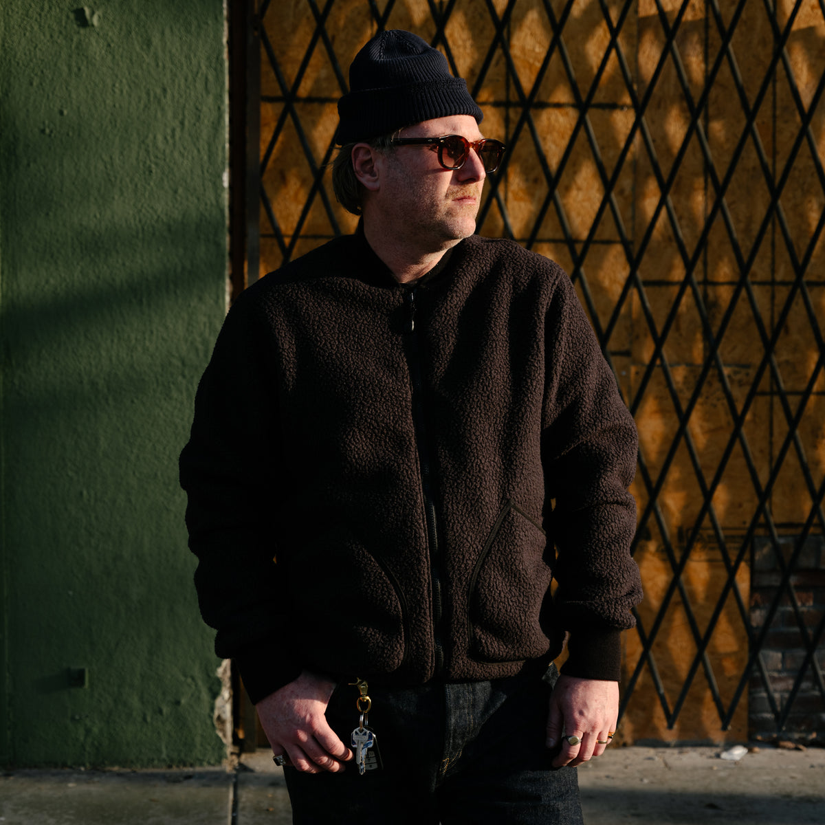 Iron Heart IHJ-157-BLK Reversible Fleece Jacket Black