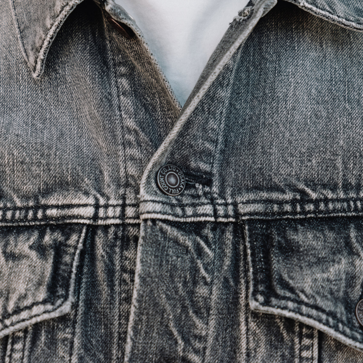 Full Count Type 3 Denim Jacket Black Dartford Splatter