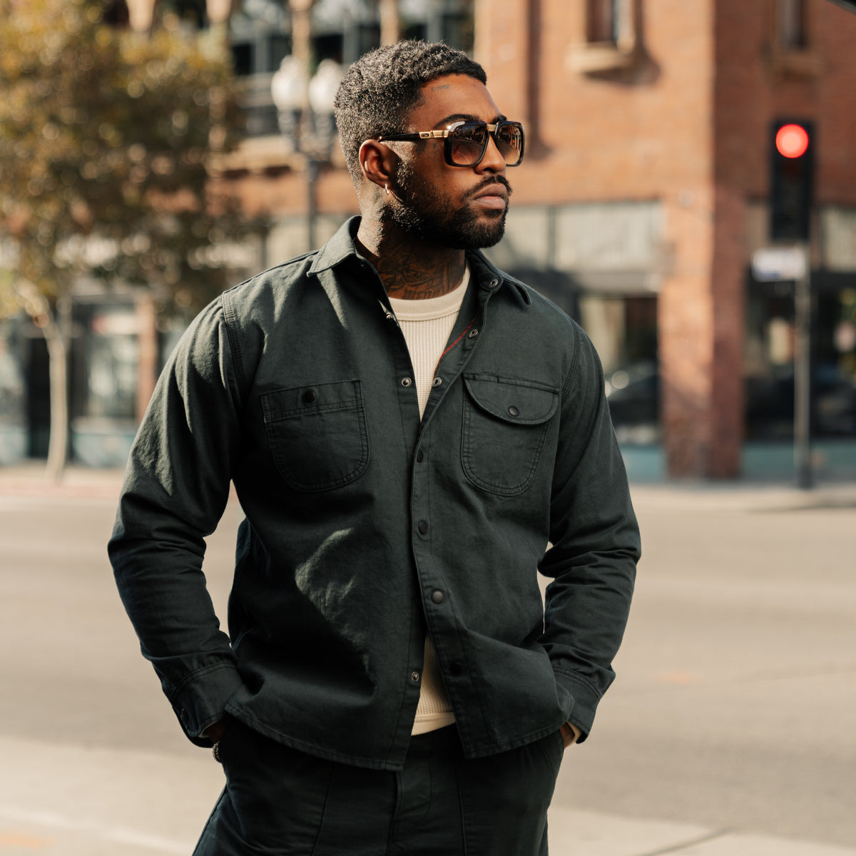 Rogue Territory Dyed Canvas Work Shirt Ash