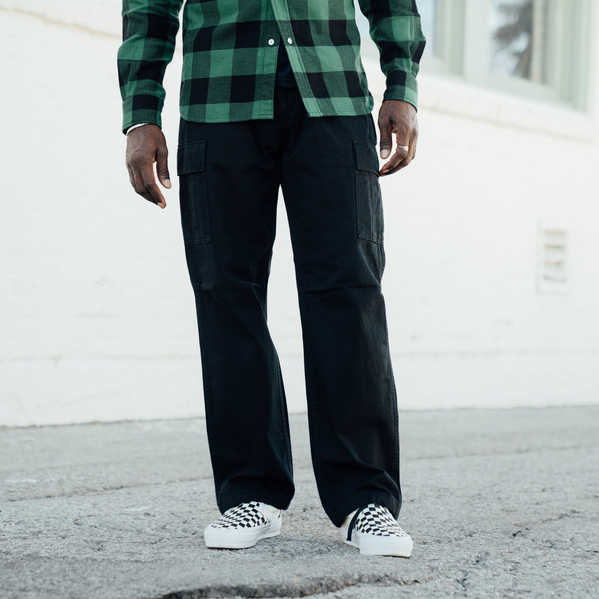 The Flat Head FN-PA-C016 Cargo Pants Black