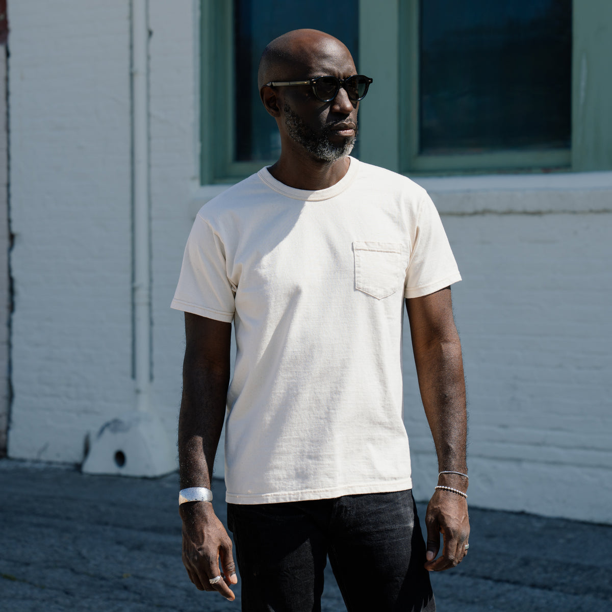 The Flat Head Heavyweight Pocket T-Shirt Natural