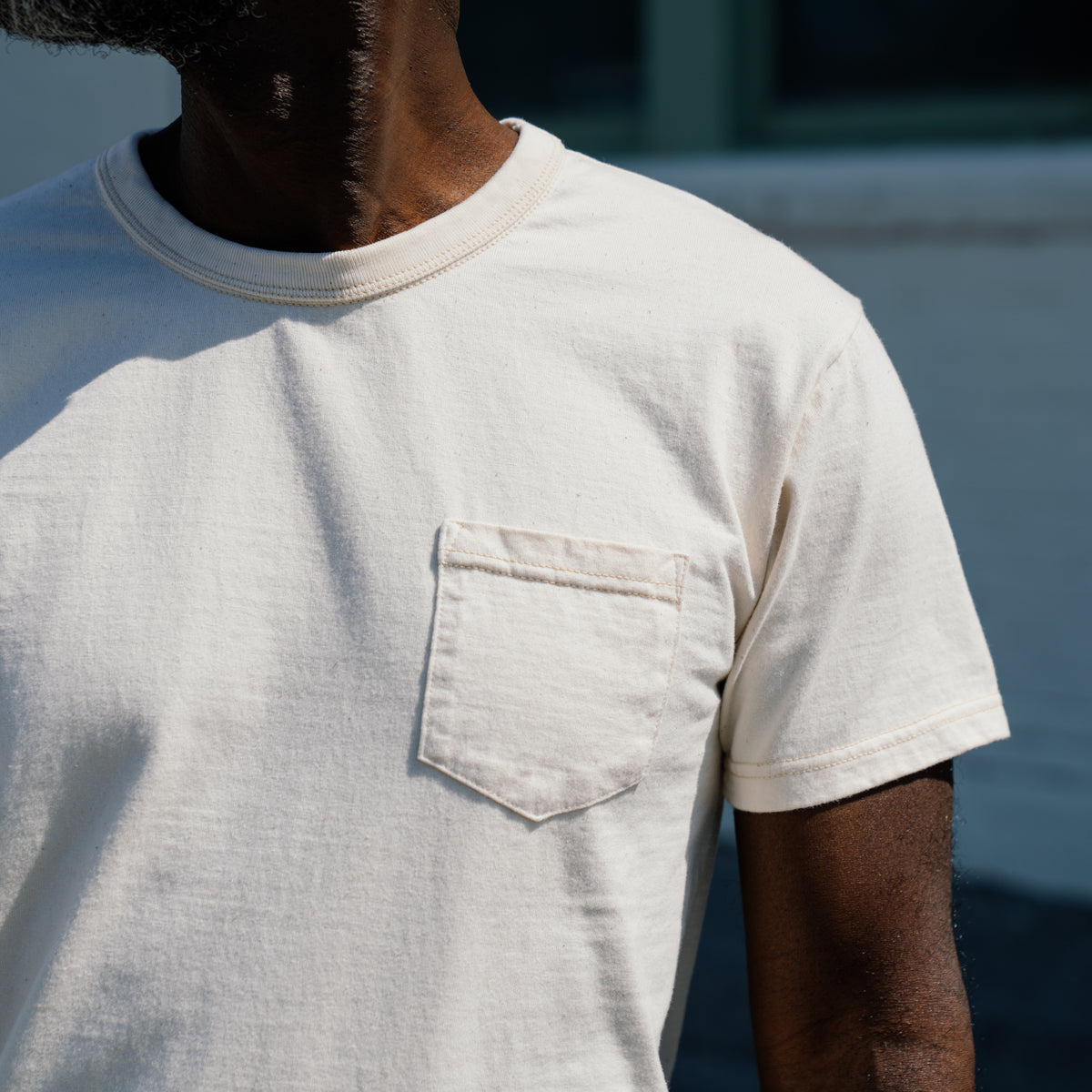 The Flat Head Heavyweight Pocket T-Shirt Natural