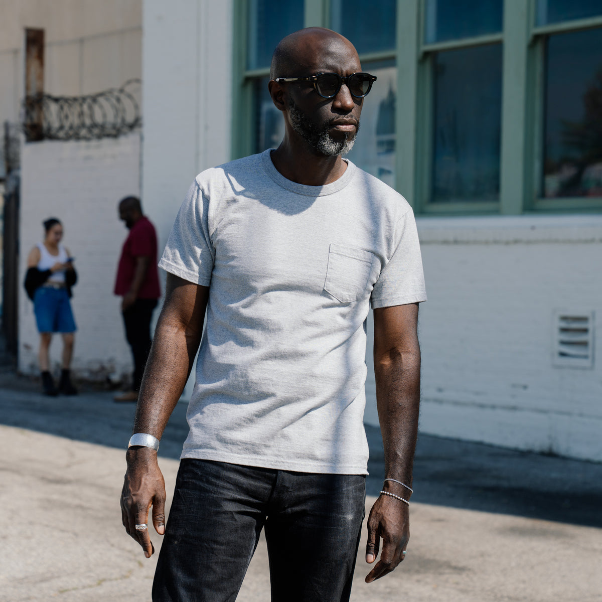 The Flat Head Heavyweight Pocket T-Shirt Gray