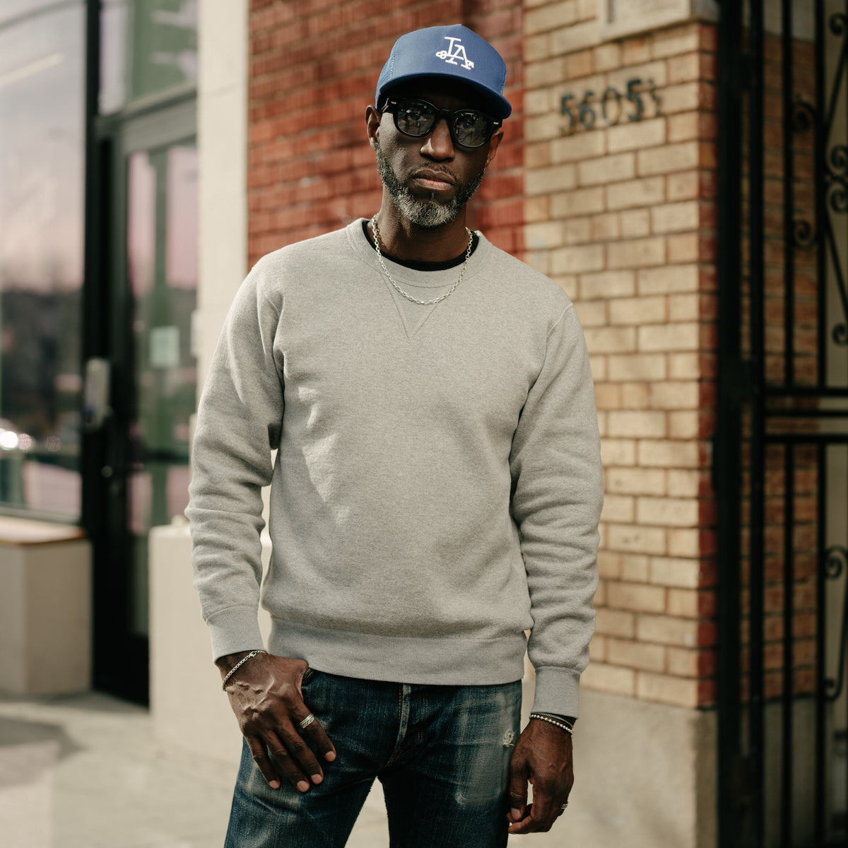 The Flat Head FN-SWC-301 Loopwheel Crewneck Sweatshirt Grey