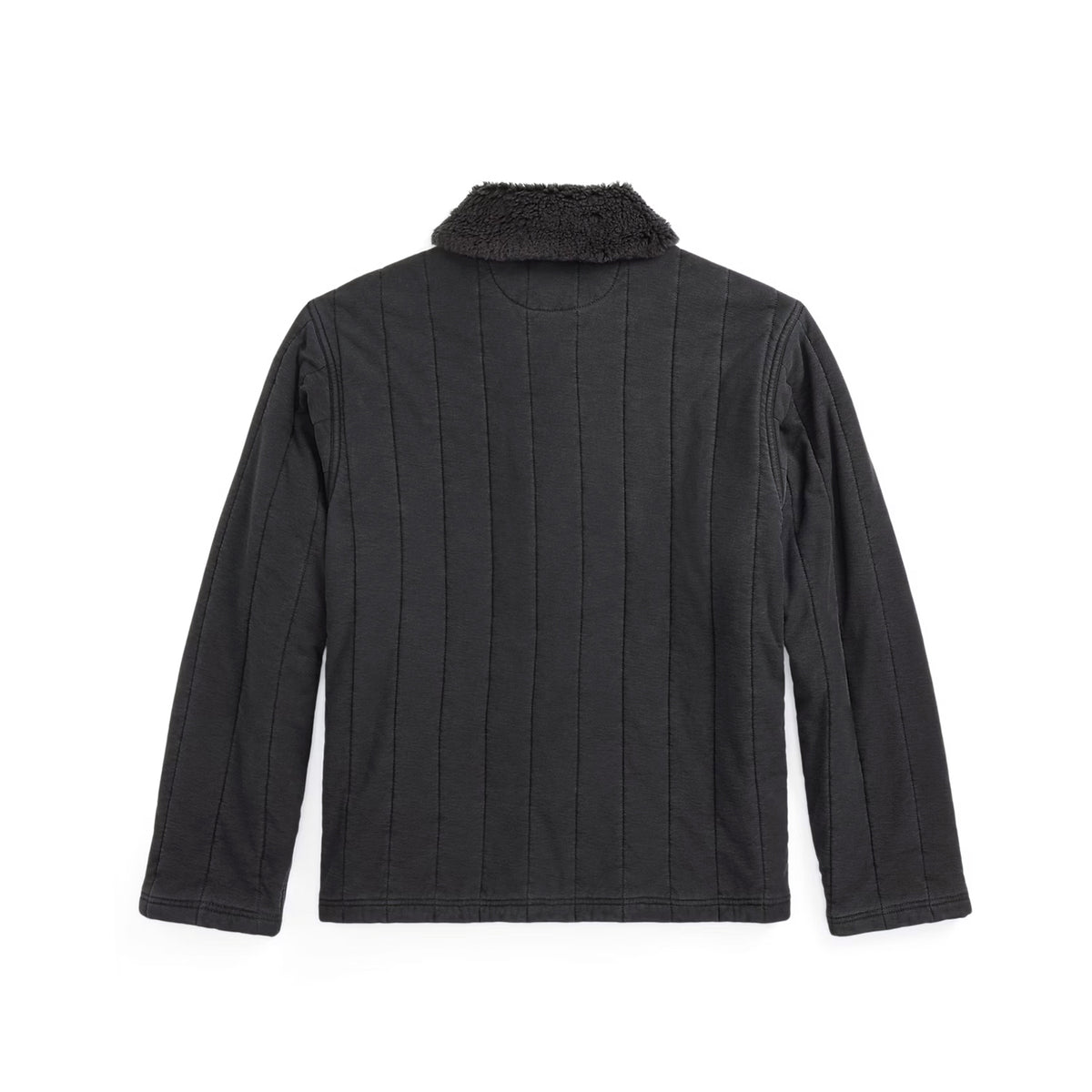 RRL Fleece-Collar Quilted Jersey Jacket Faded Black