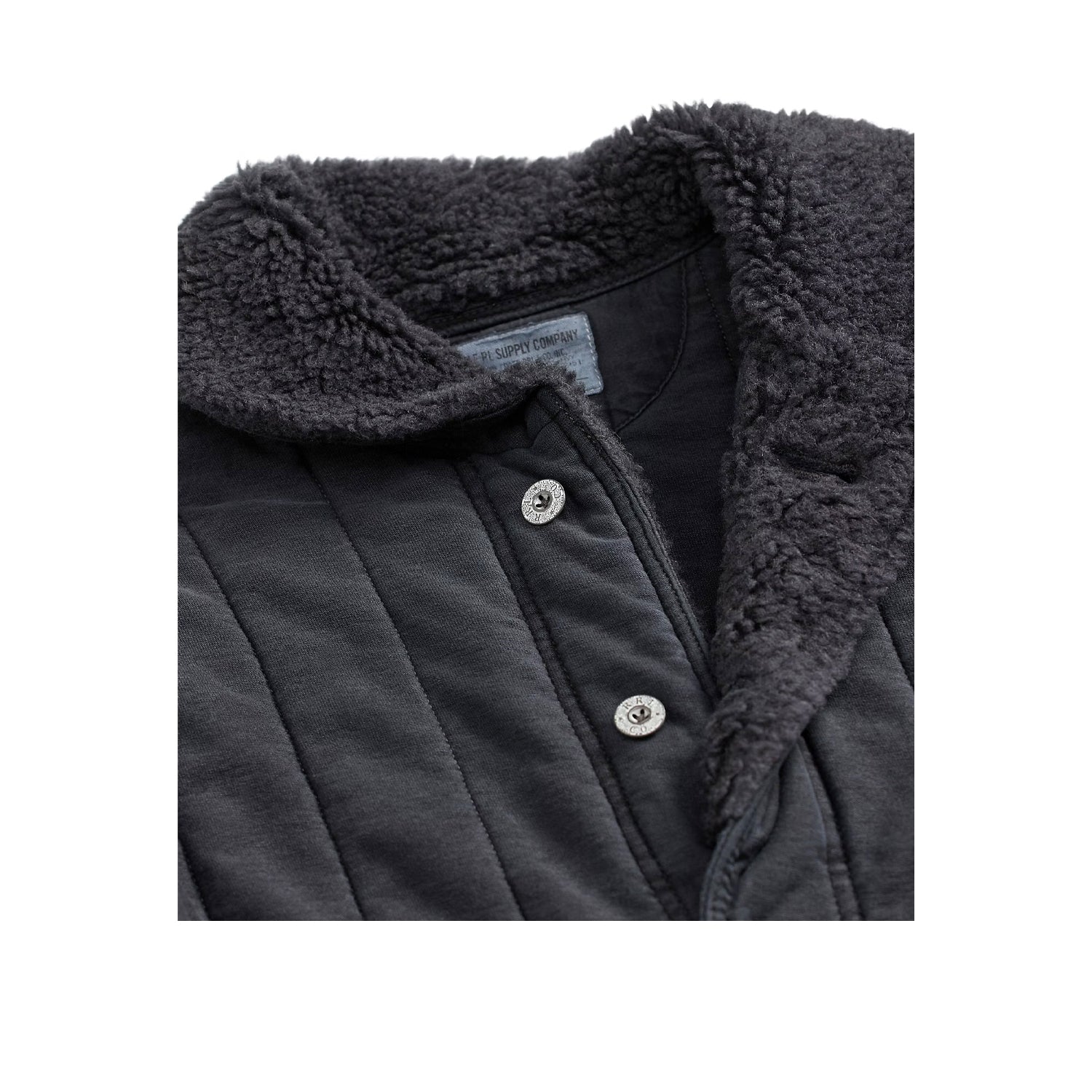 RRL Fleece-Collar Quilted Jersey Jacket Faded Black
