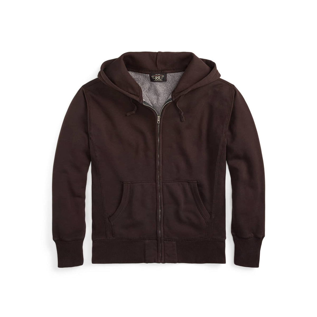 RRL Fleece Full-Zip Hoodie Faded Black