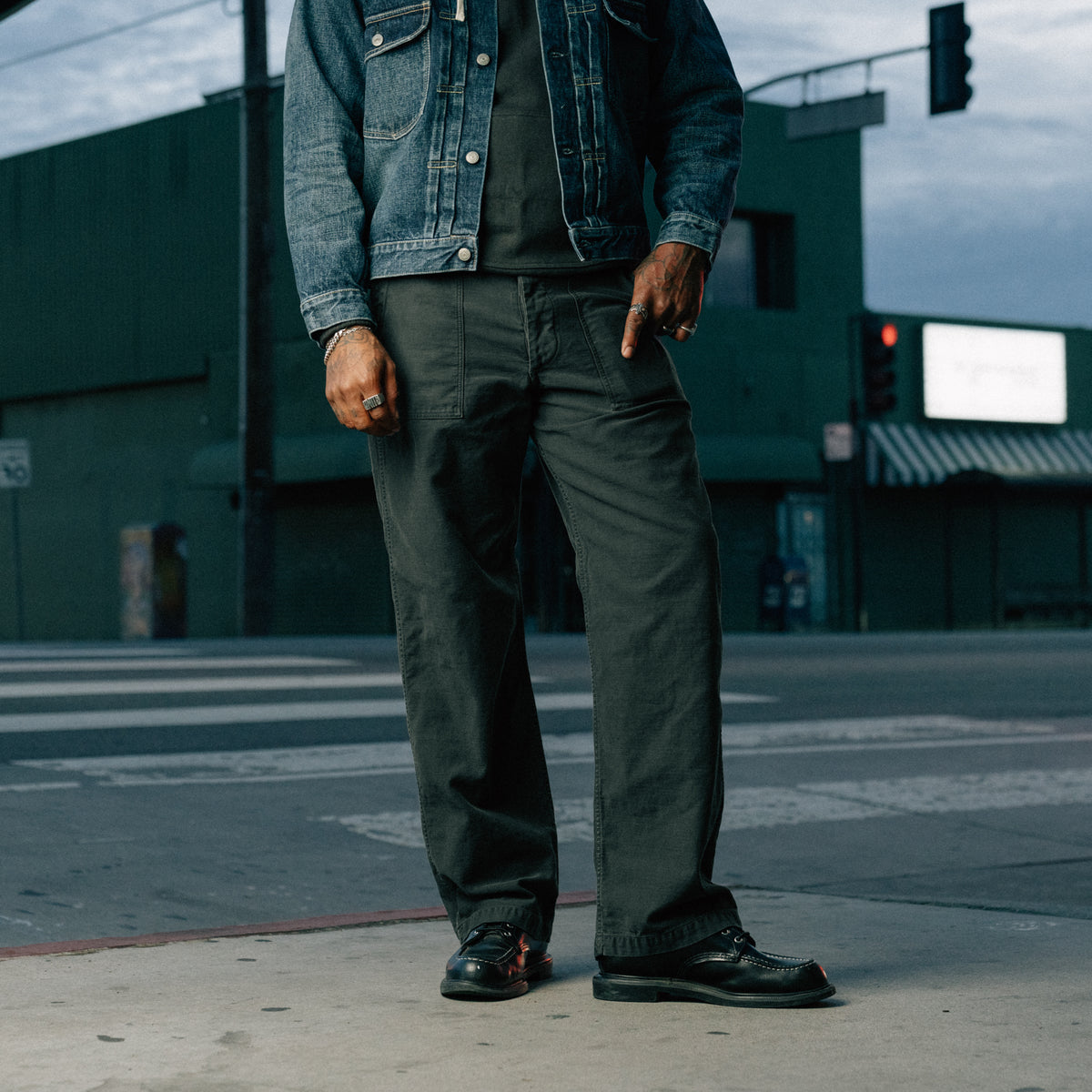 Full Count 1992-14A Utility Trousers Black