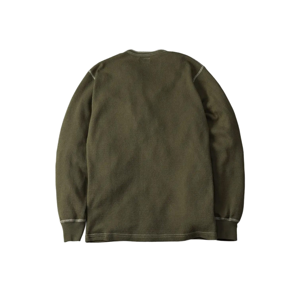 The Flat Head Henley Neck Thermal Olive