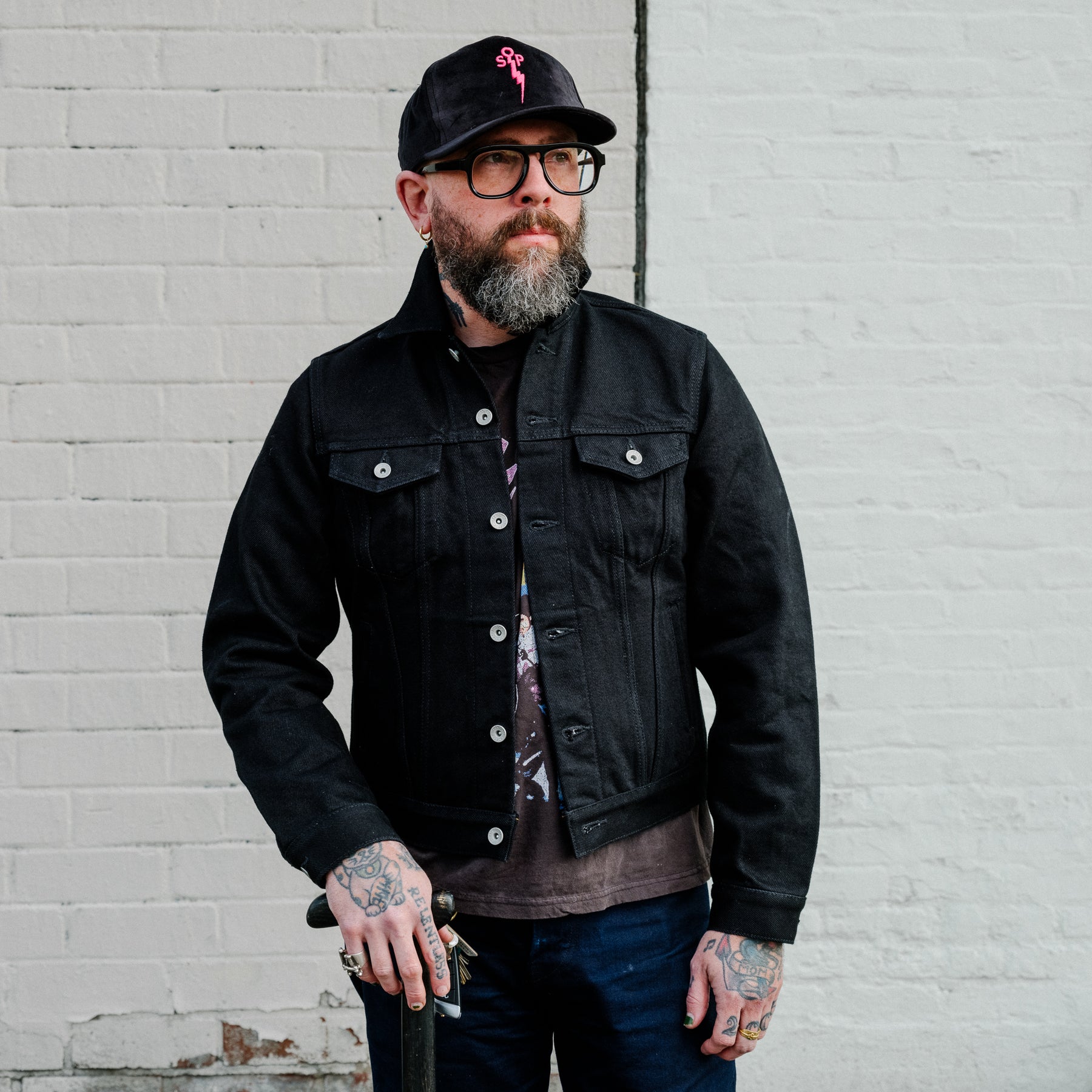 Iron Heart 21oz Selvedge Denim Modified Type III Jacket Superblack Fades to Grey