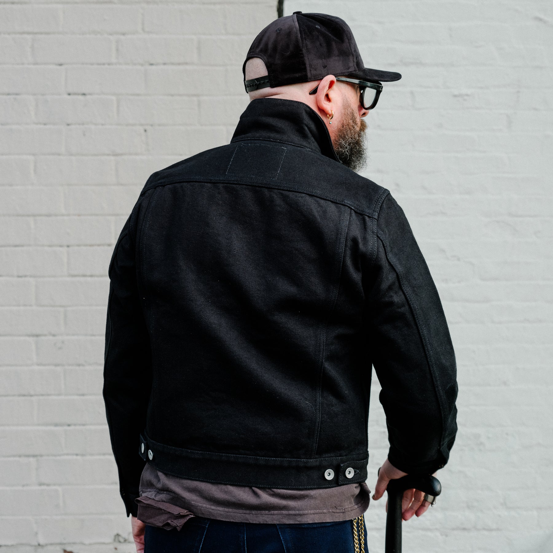 Iron Heart 21oz Selvedge Denim Modified Type III Jacket Superblack Fades to Grey