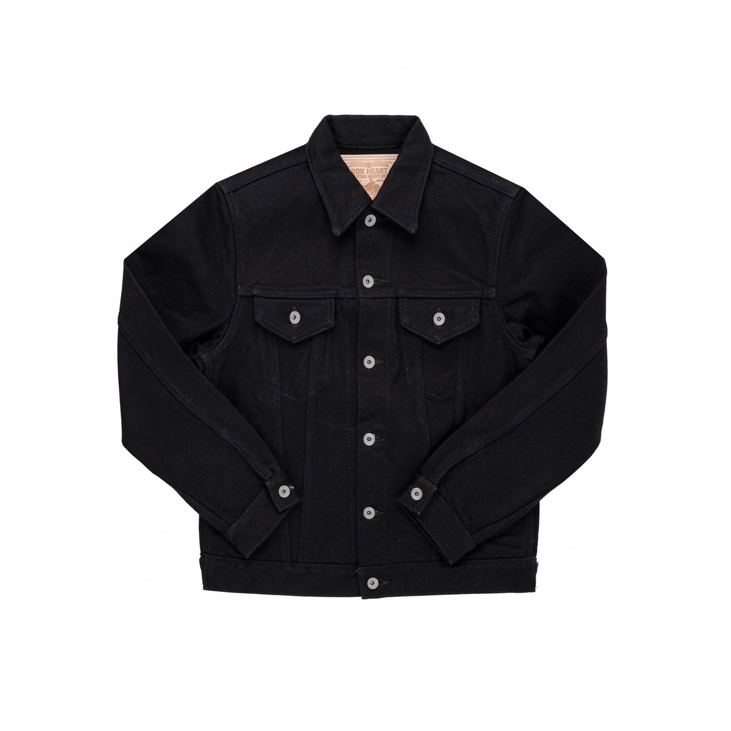 Iron Heart 21oz Selvedge Denim Modified Type III Jacket Superblack Fades to Grey