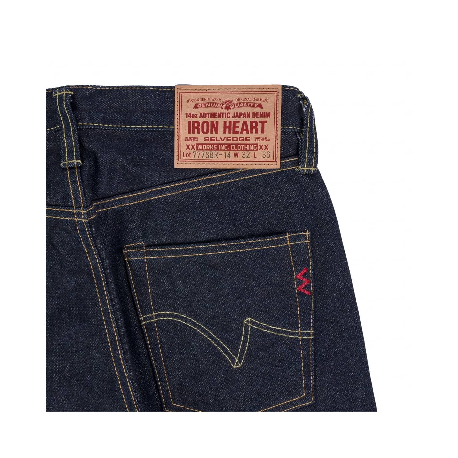 Iron Heart IH-777BR-14 14OZ Broken Twill Selvedge Denim Slim Tapered Jeans Indigo