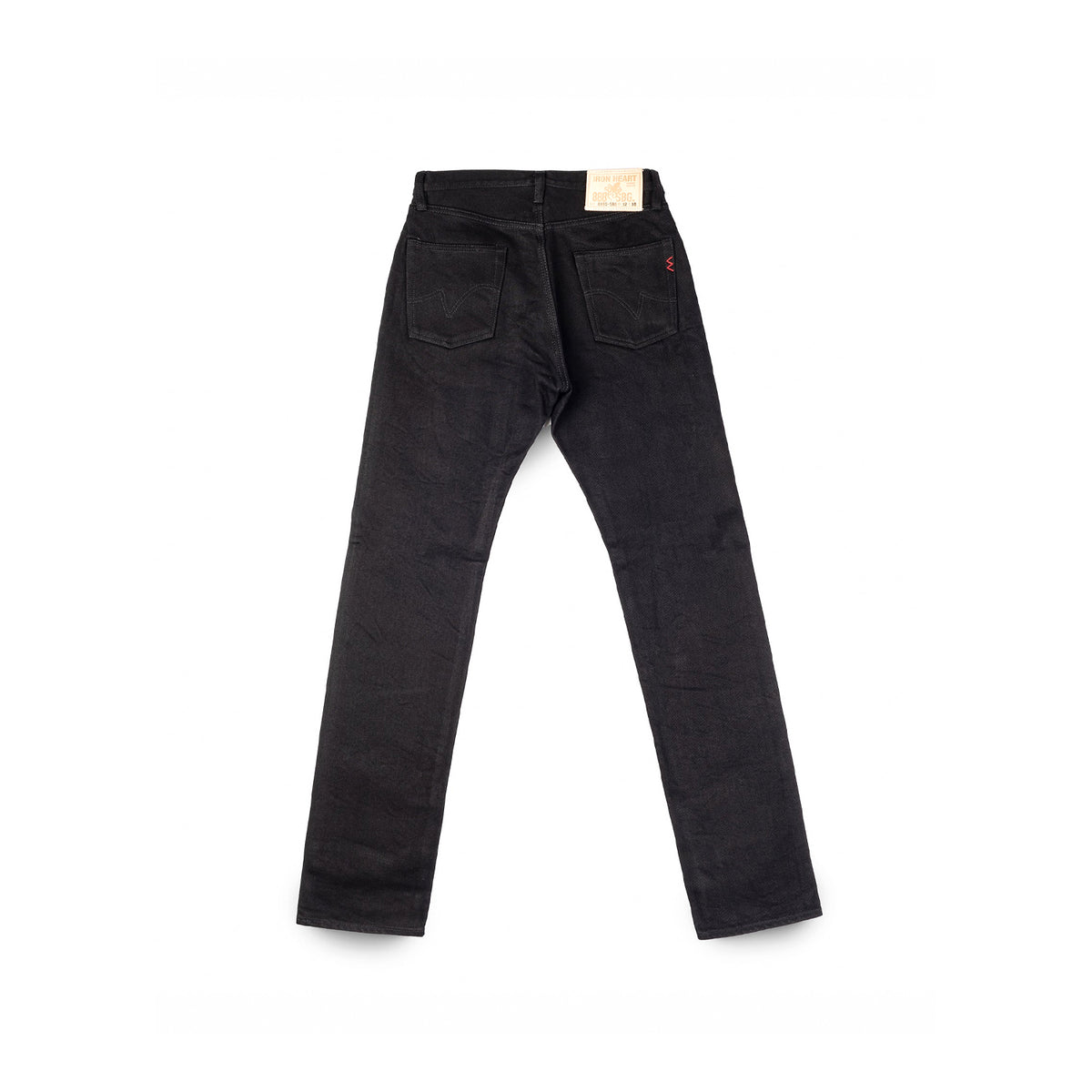 Iron Heart IH-888S-SBG 21oz Selvedge Denim Relaxed Tapered Cut Jeans Superblack Fades to Grey