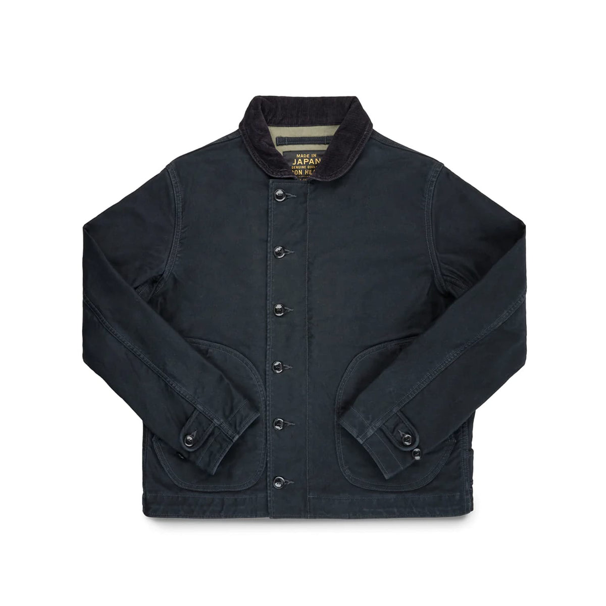 Iron Heart IHM-48-BLK 12oz Whipcord Lightweight N1 Deck Jacket Black