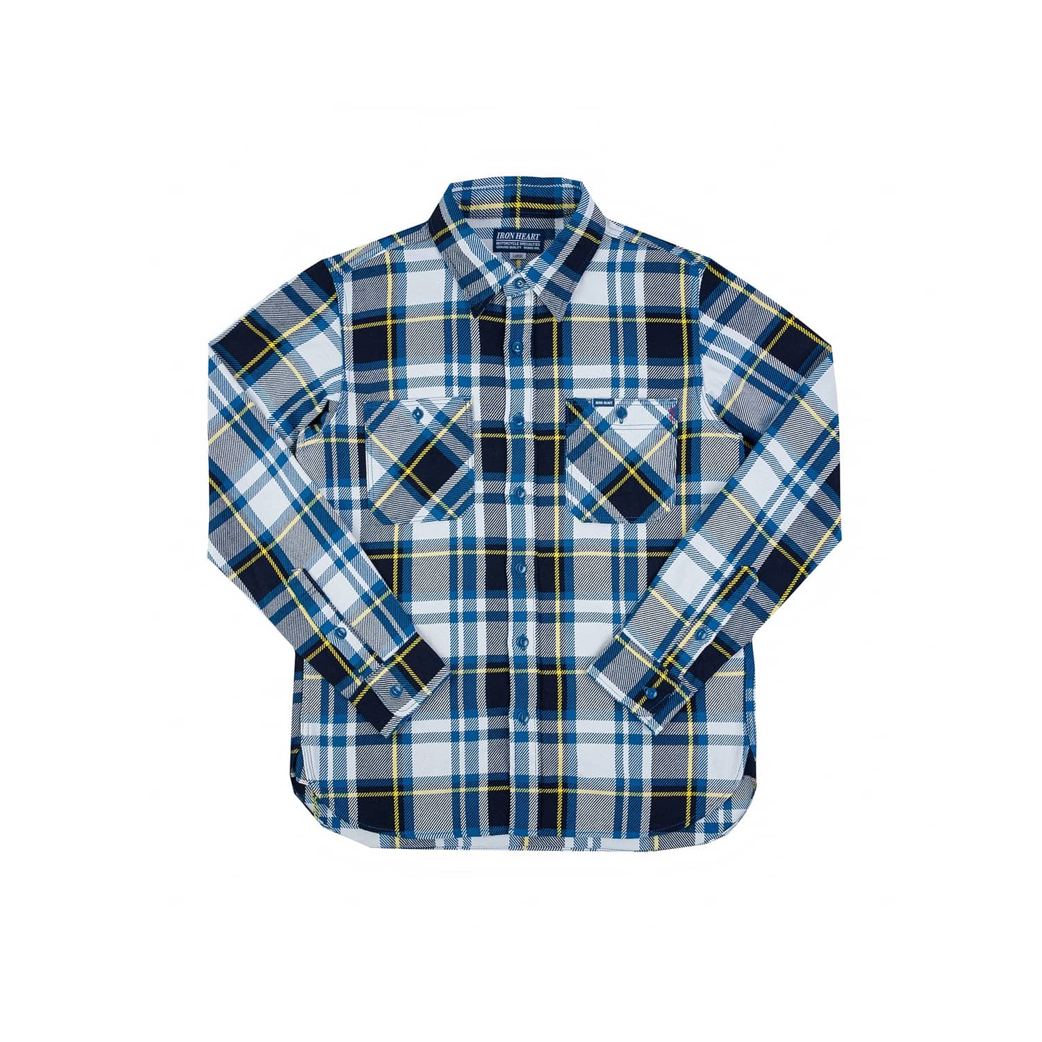 Iron Heart IHSH-382-BLU 9oz Selvedge American Check Work Shirt Blue FINAL SALE