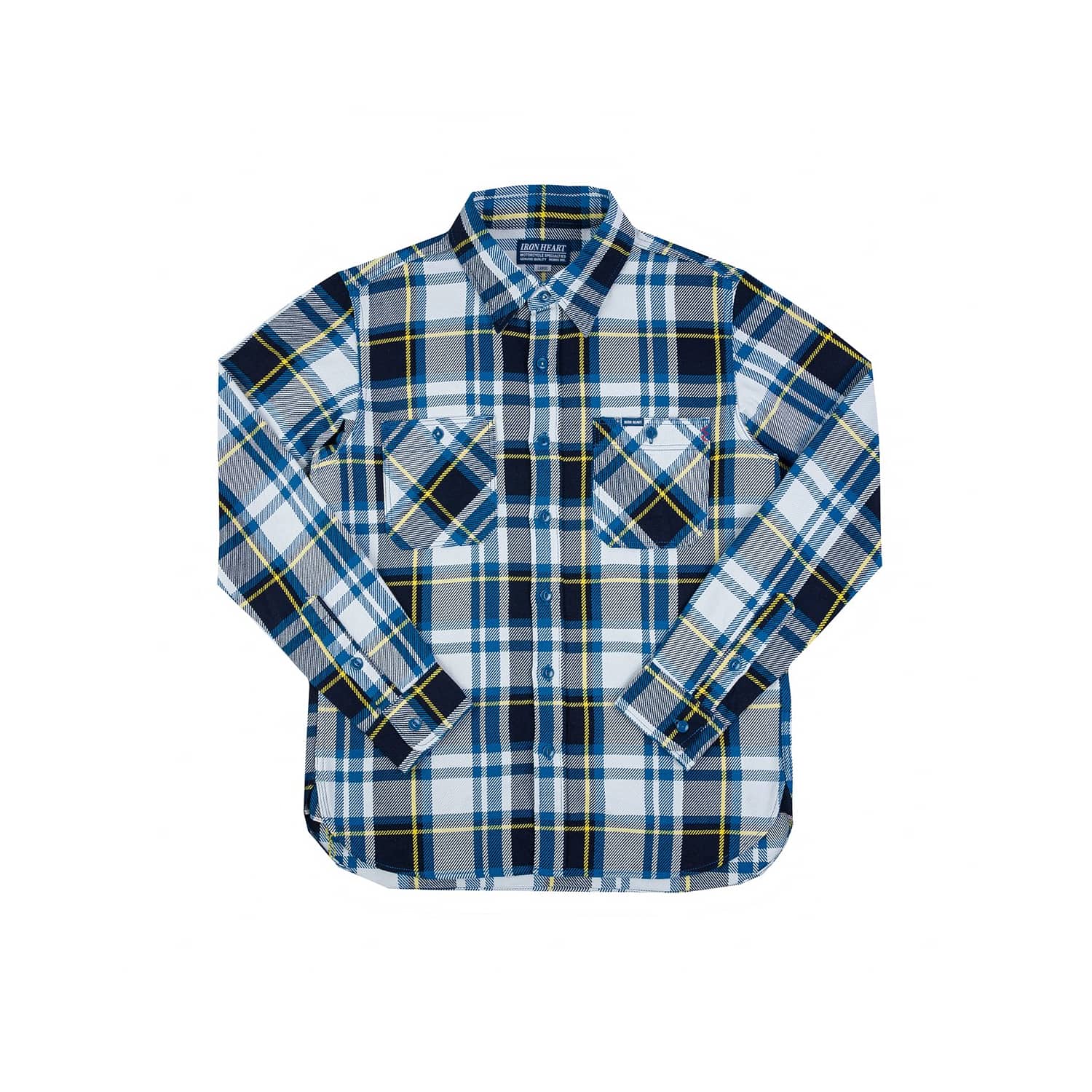 Iron Heart IHSH-382-BLU 9oz Selvedge American Check Work Shirt Blue