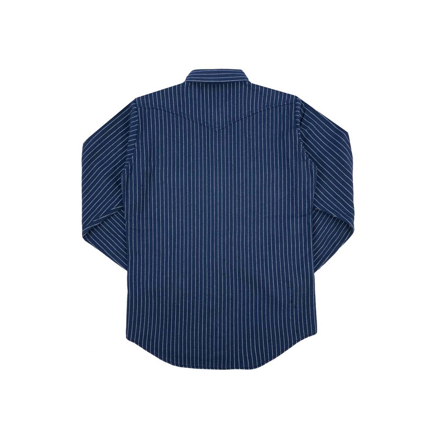 Iron Heart IHSH-401-NAV Ultra Heavy Flannel Chalk Stripe Western Shirt Navy FINAL SALE