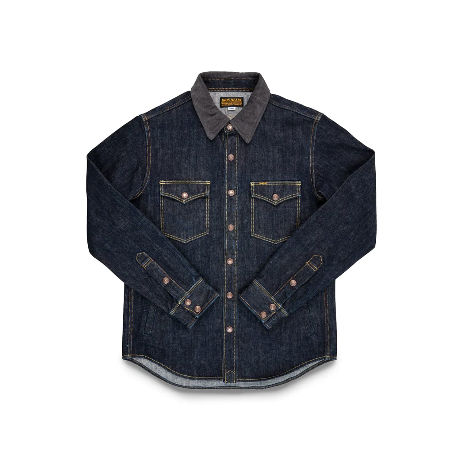 Iron Heart IHSH-427-IND 16oz Vintage Selvedge Denim CPO Shirt Indigo