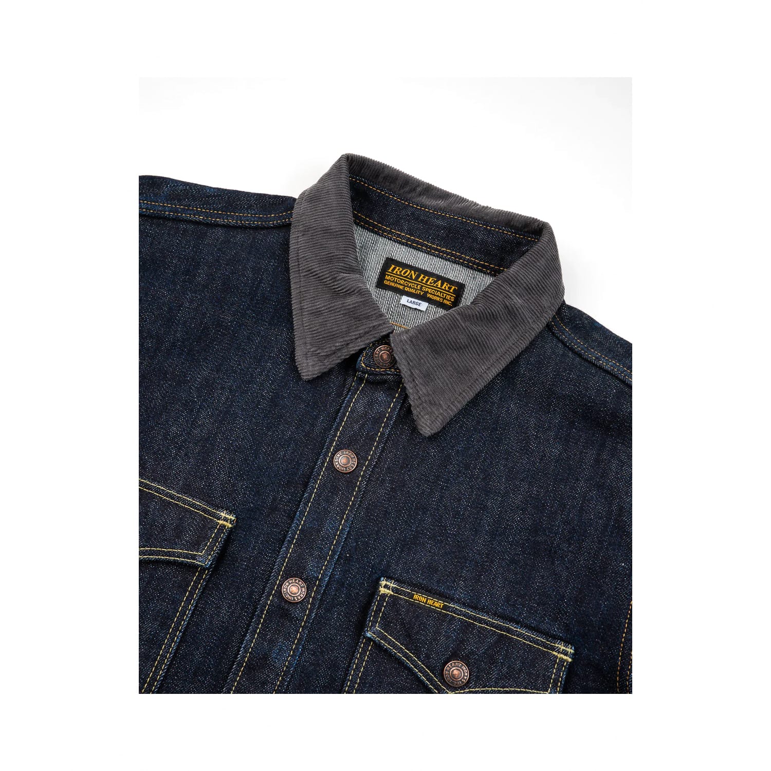 Iron Heart IHSH-427-IND 16oz Vintage Selvedge Denim CPO Shirt Indigo