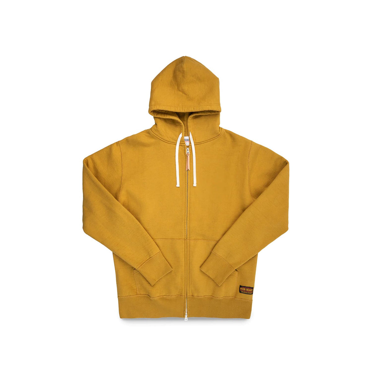Iron Heart IHSH-81L-MUS-NP 14oz Ultra Heavyweight Cotton Zip Hoodie Mustard