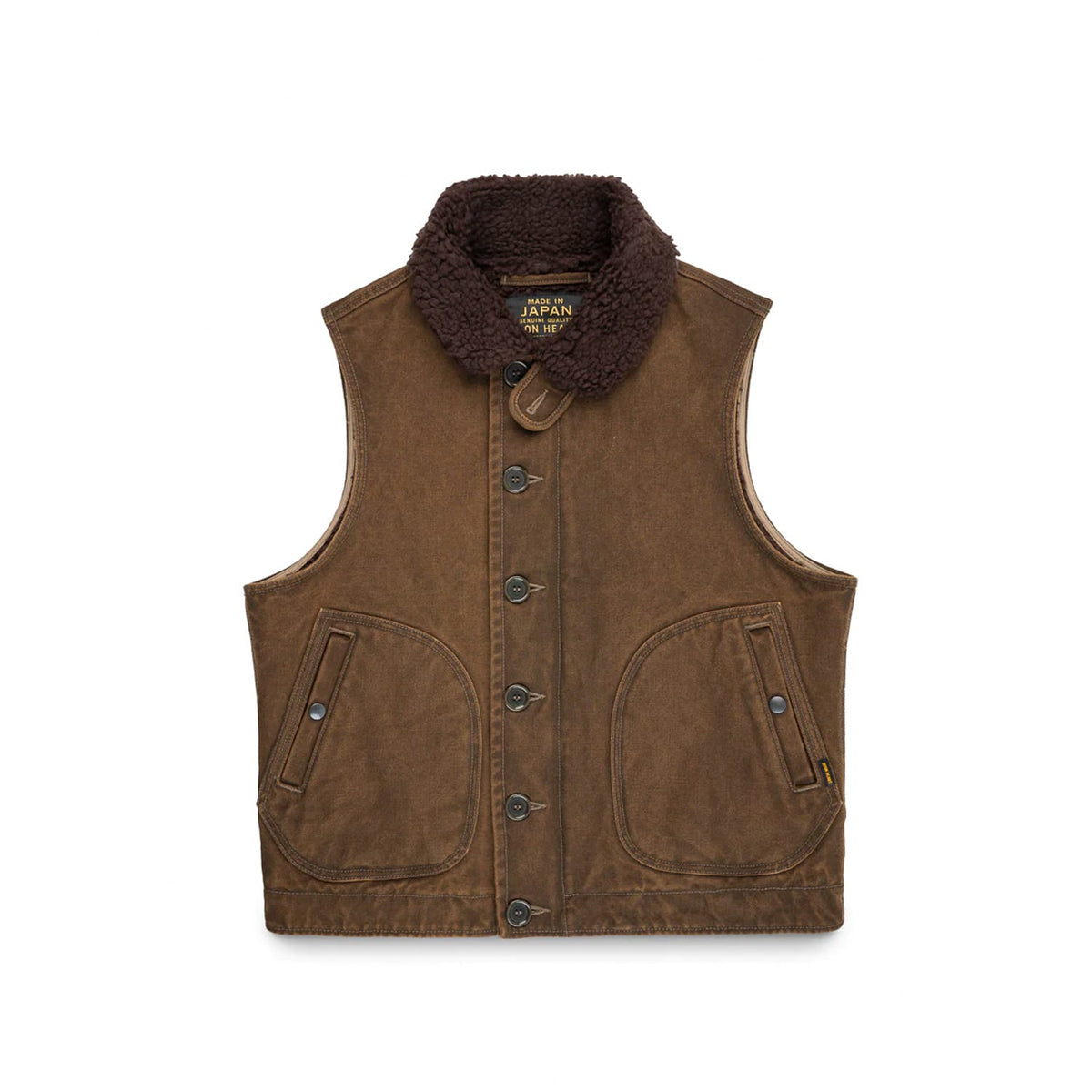 Iron Heart IHV-51-BRN 12oz Duck N1 Deck Vest Brown