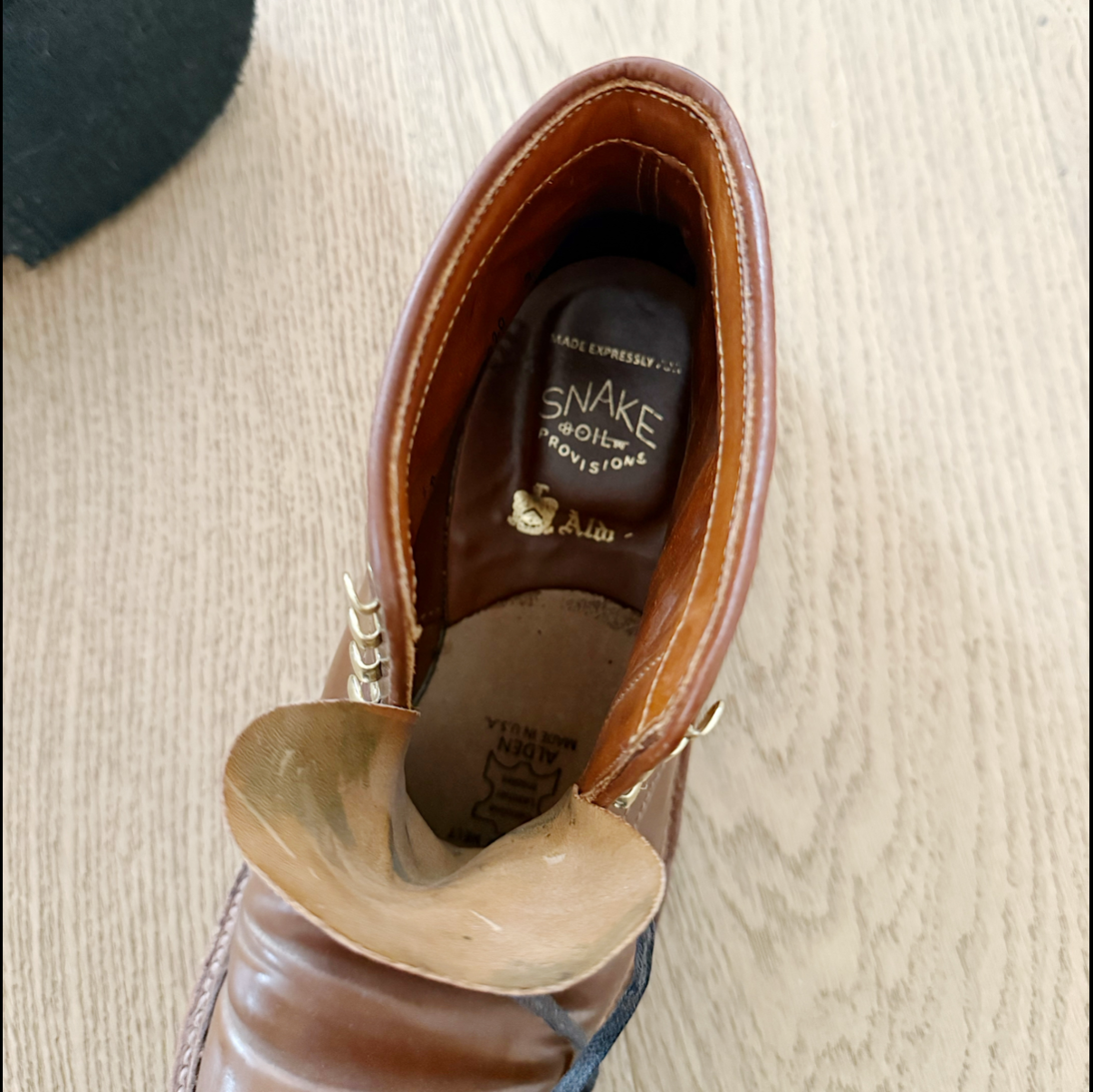 Alden x Snake Oil Provisions Plain Toe Indy Boot Whiskey Shell PRE-OWNED/ FINAL SALE
