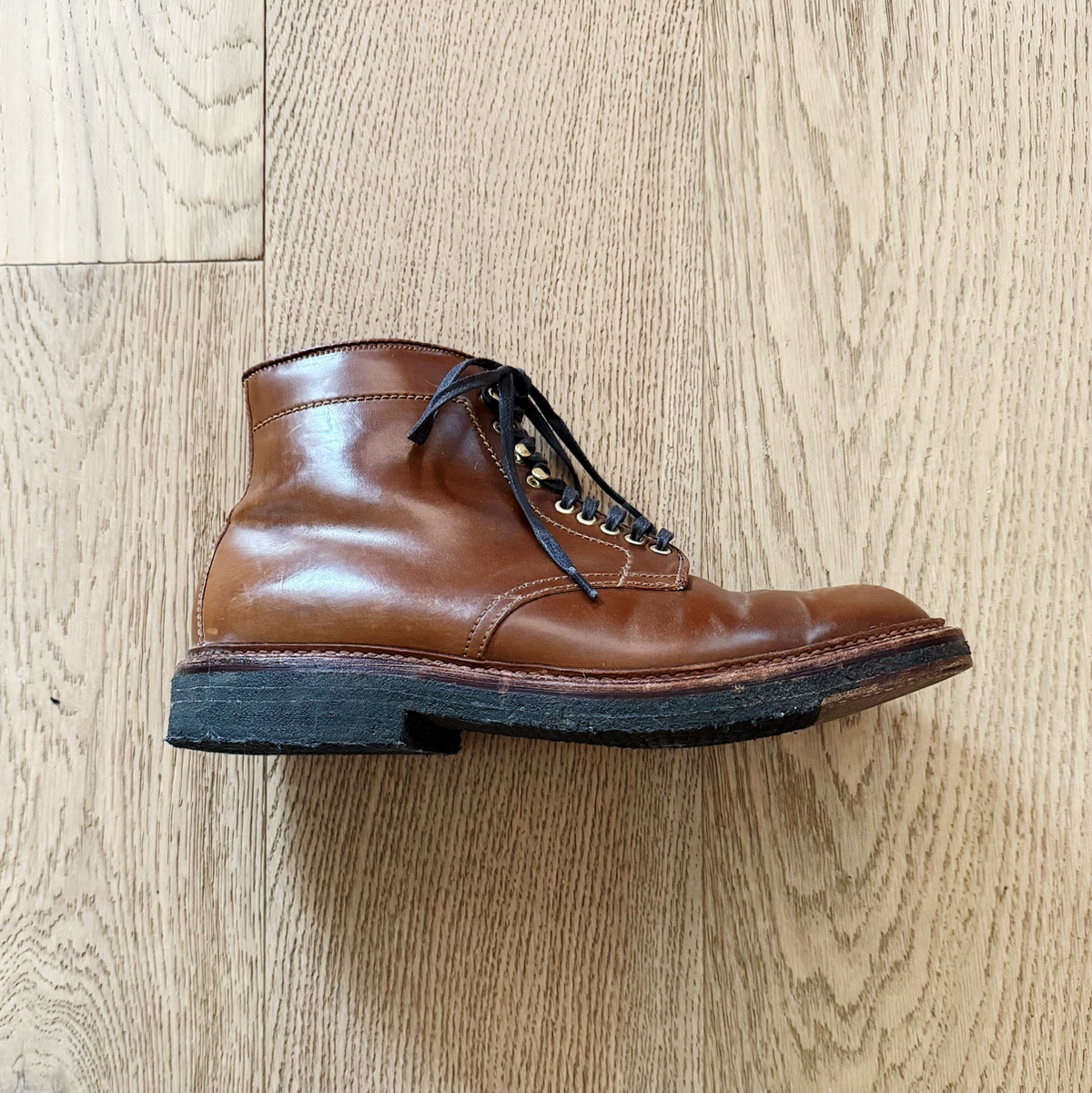 Alden x Snake Oil Provisions Plain Toe Indy Boot Whiskey Shell PRE-OWNED/ FINAL SALE