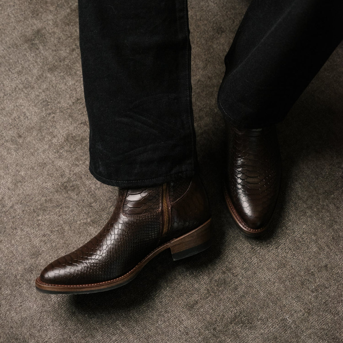 Santa Rosa Brand x Snake Oil Provisions Heartbreaker Boot Espresso Snake