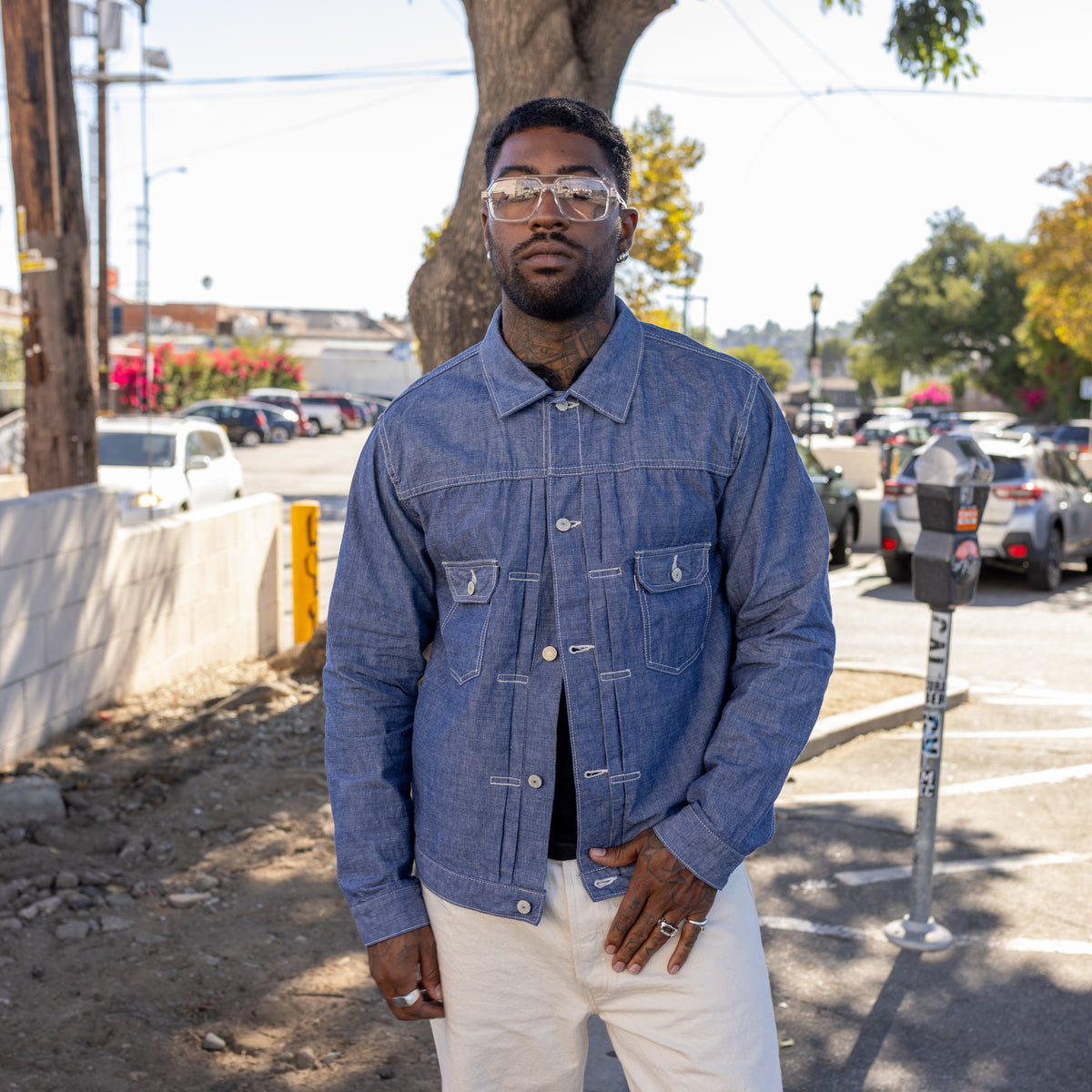 UES 2nd Type Chambray Jacket Light Indigo