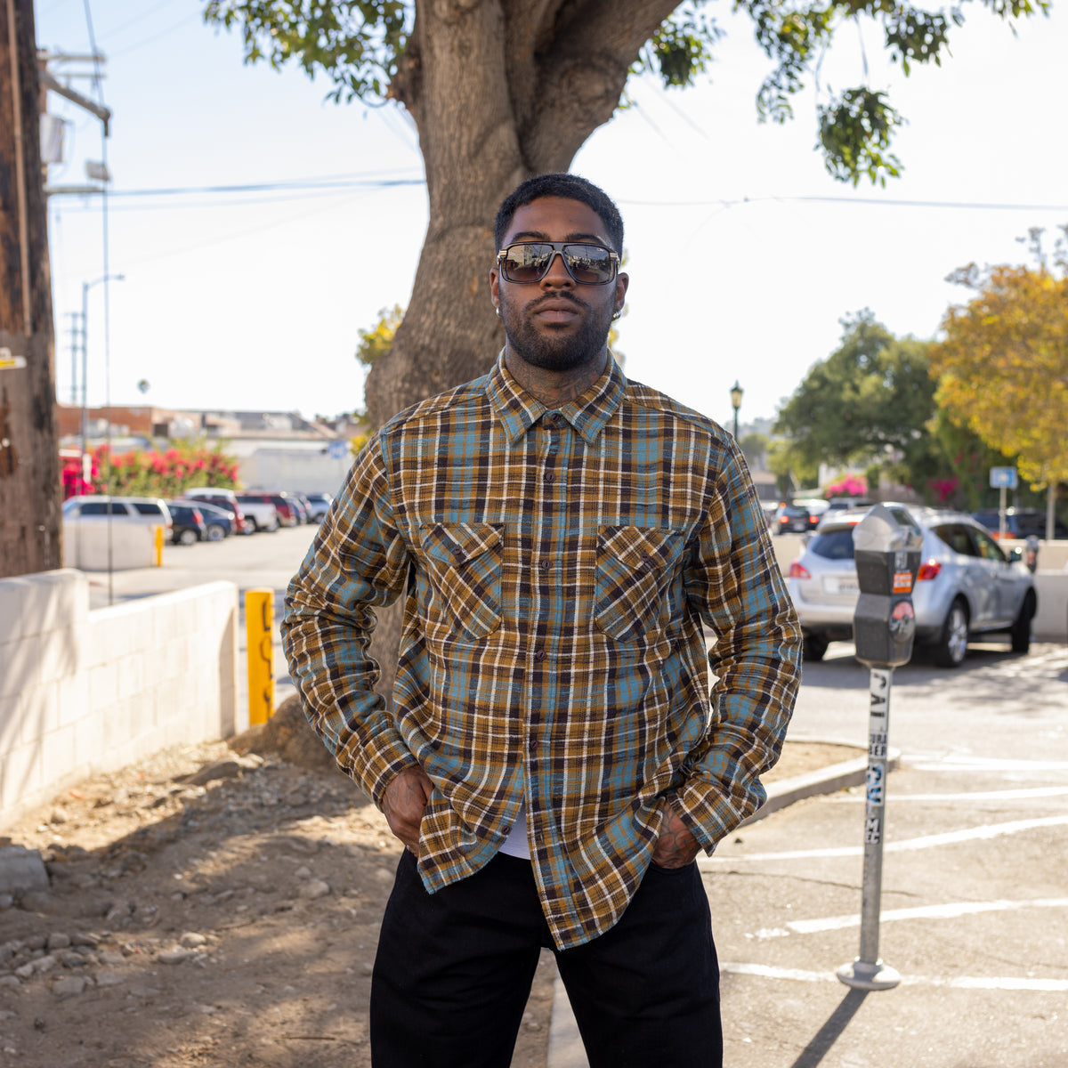 UES Slubby Flannel Shirt Mustard FINAL SALE