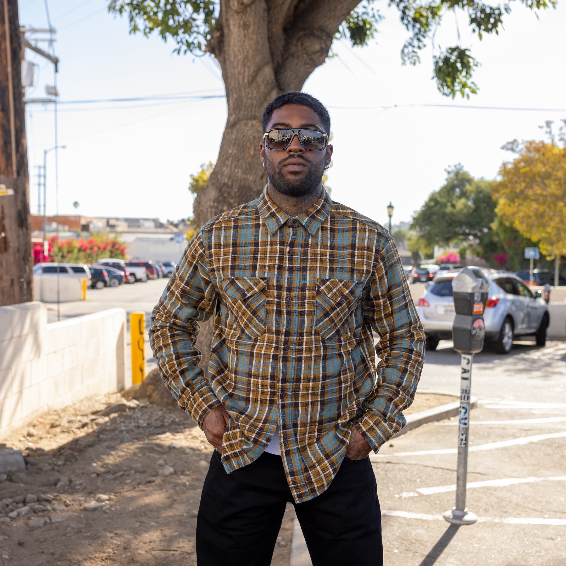 UES Slubby Flannel Shirt Mustard