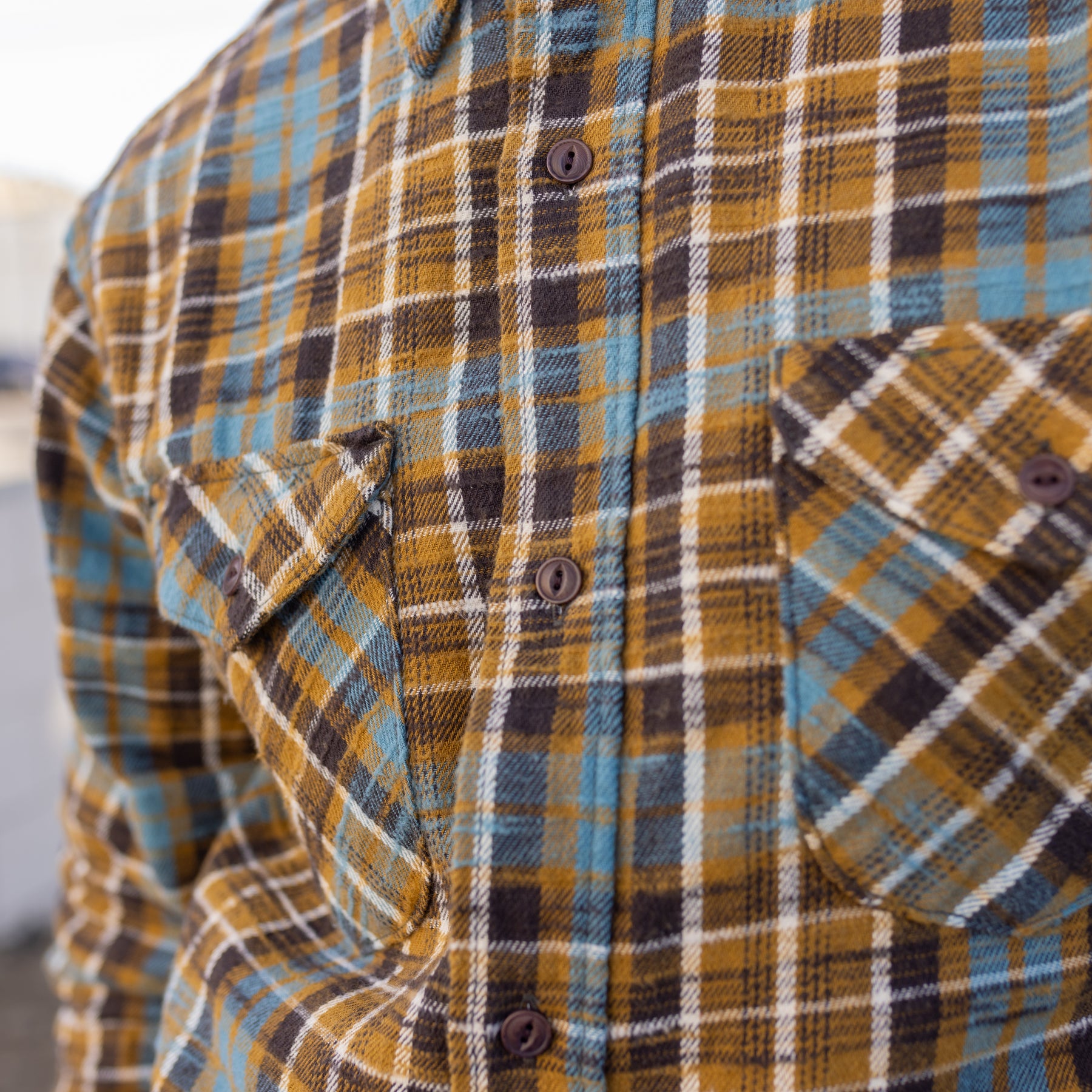 UES Slubby Flannel Shirt Mustard