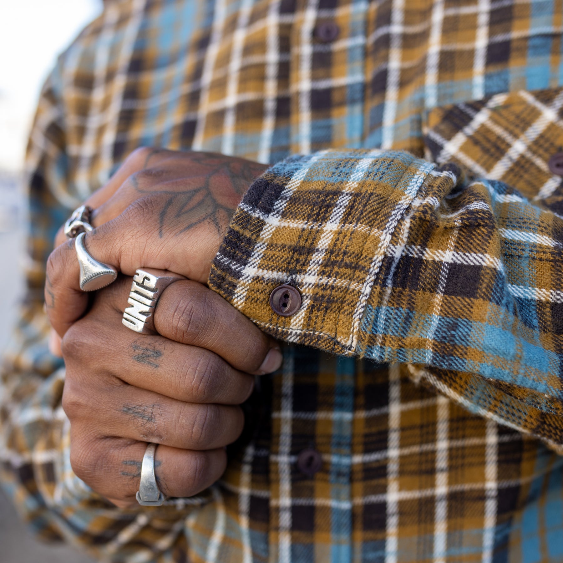 UES Slubby Flannel Shirt Mustard