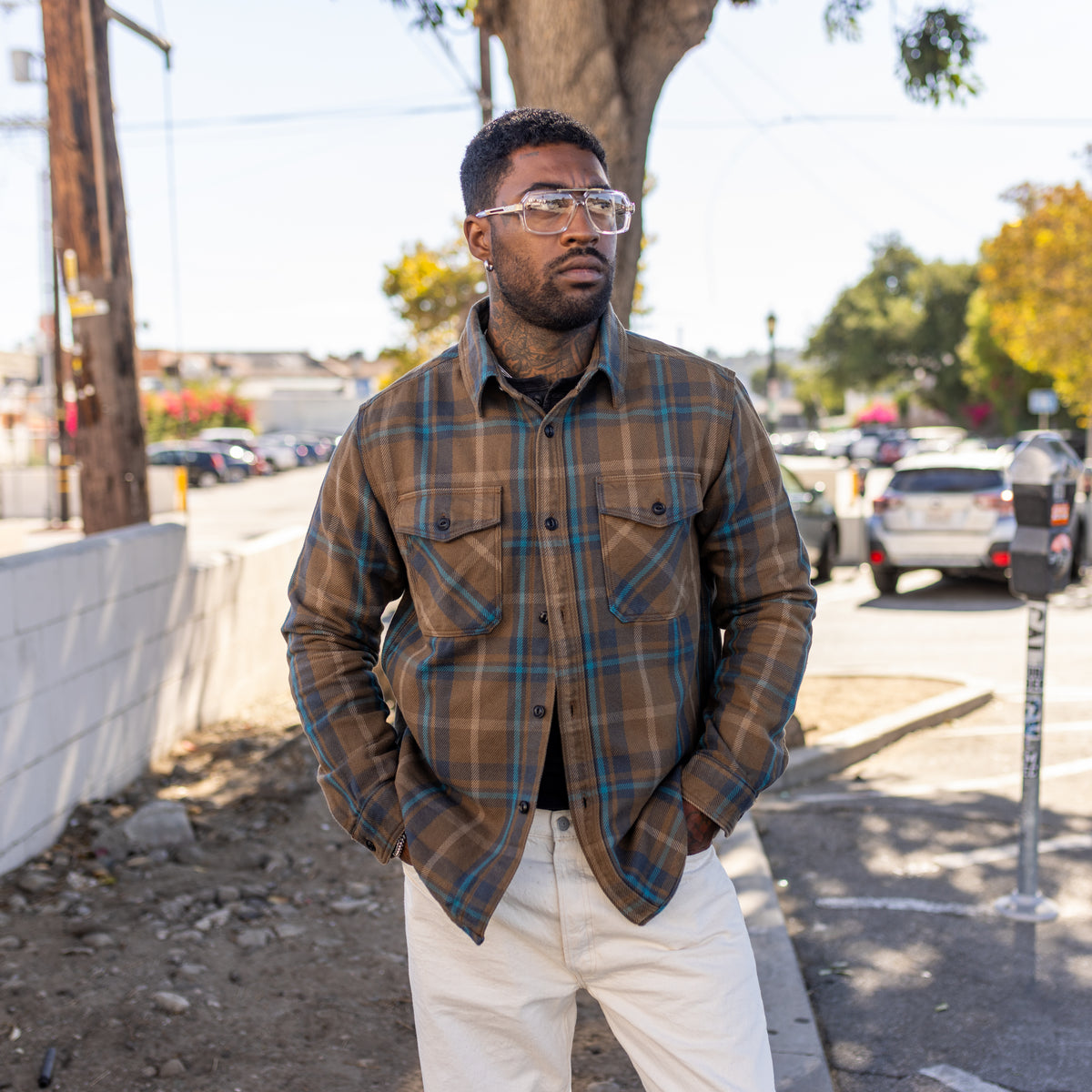 UES Extra Heavy Flannel Shirt Beige