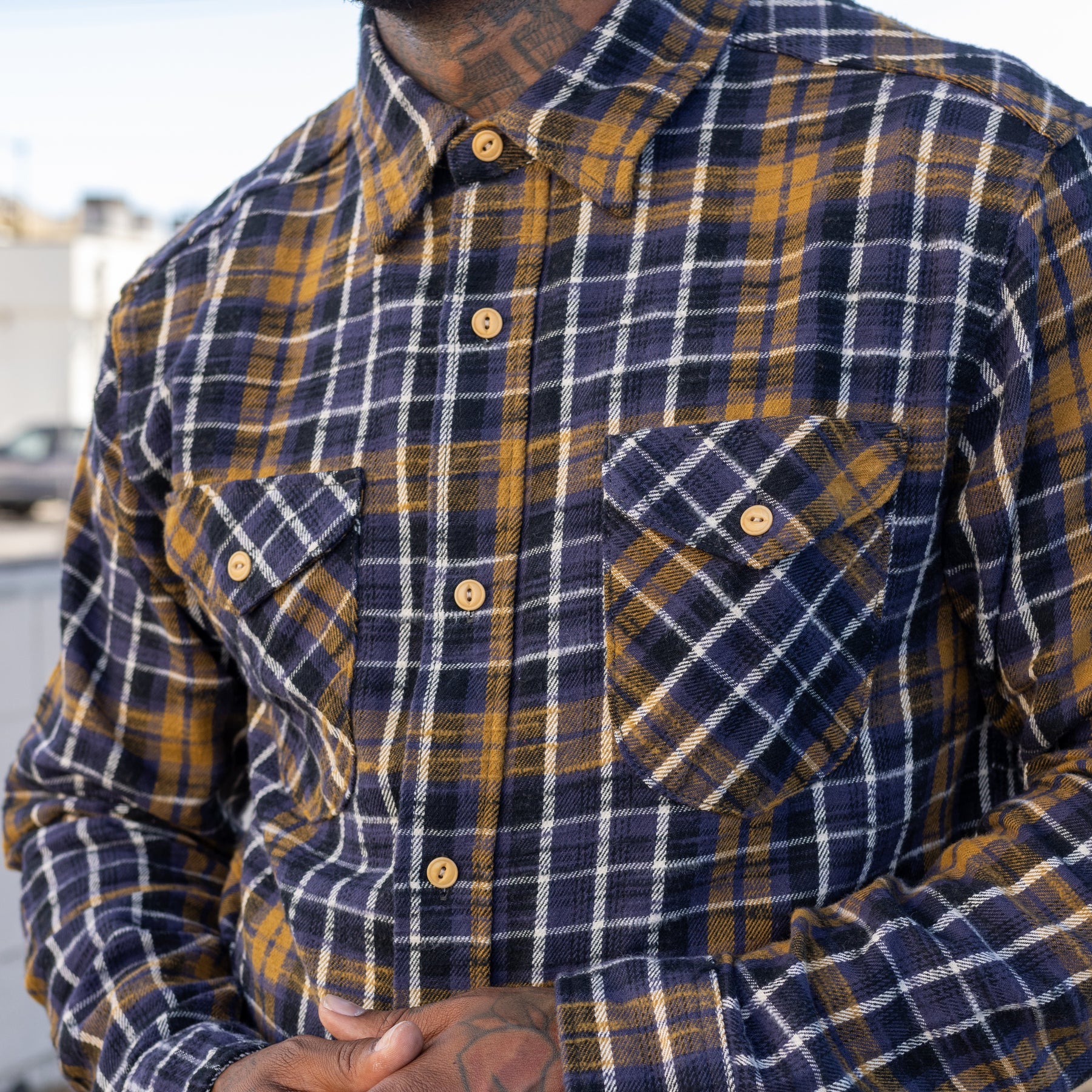 UES Slubby Flannel Shirt Purple