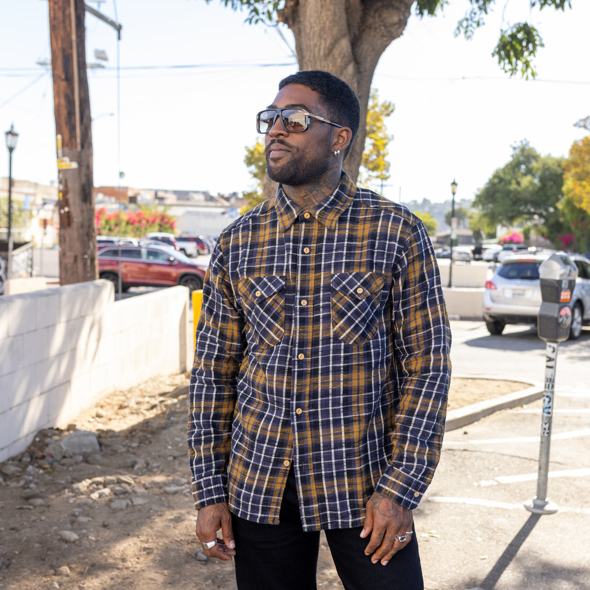 UES Slubby Flannel Shirt Purple