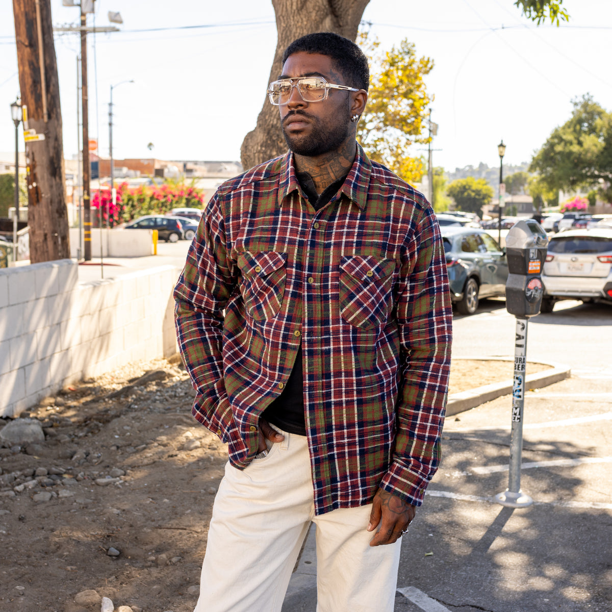 UES Slubby Flannel Shirt Red