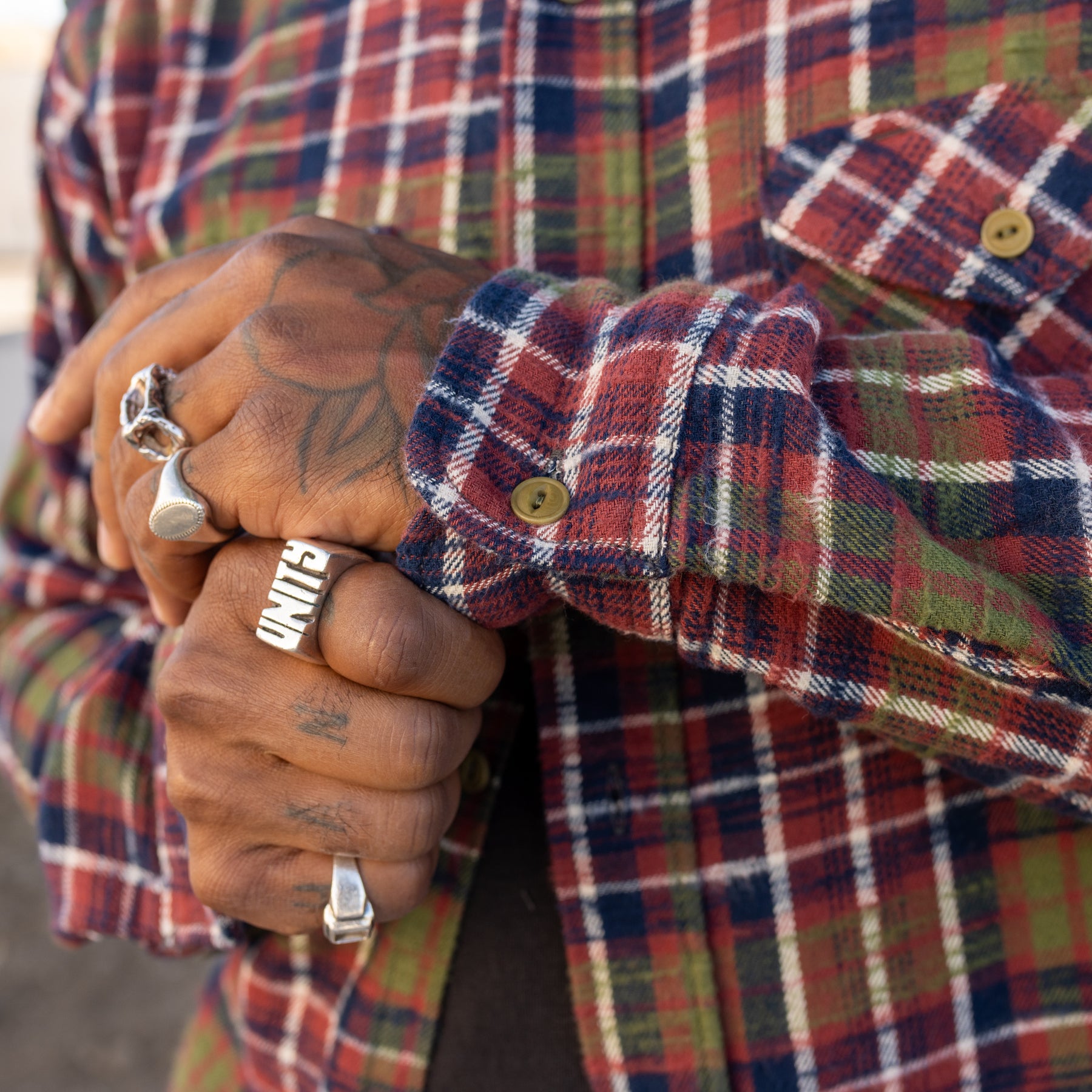 UES Slubby Flannel Shirt Red