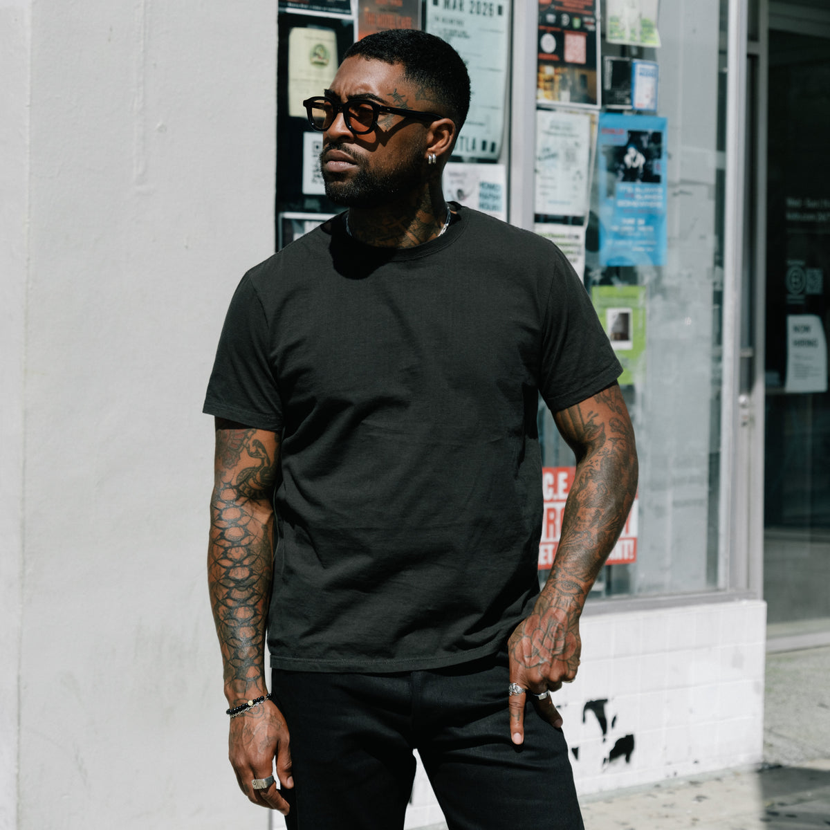 Imogene + Willie Cotton Project Tee in Faded Black