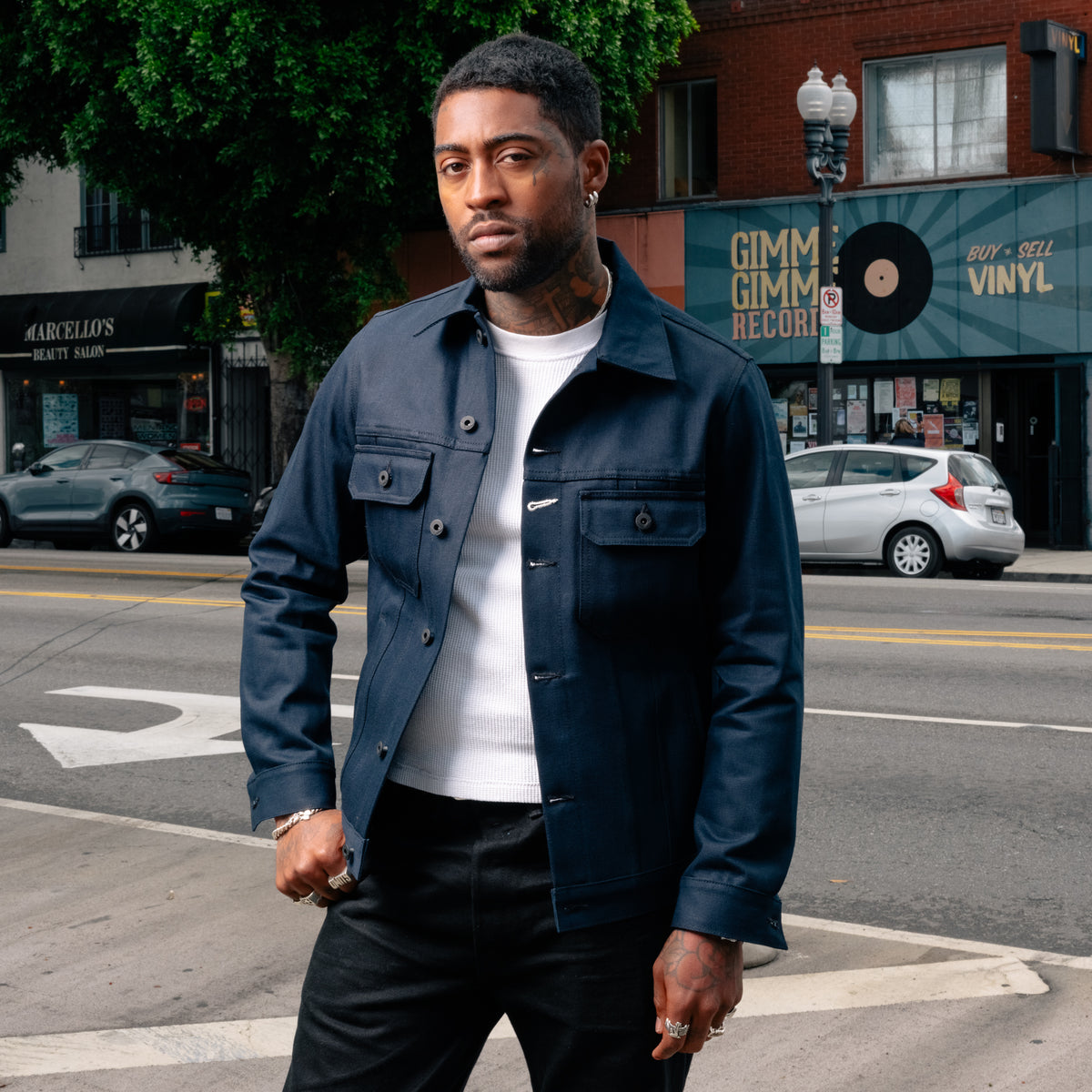 Rogue Territory 13.5oz Cruiser Jacket Indigo x Black