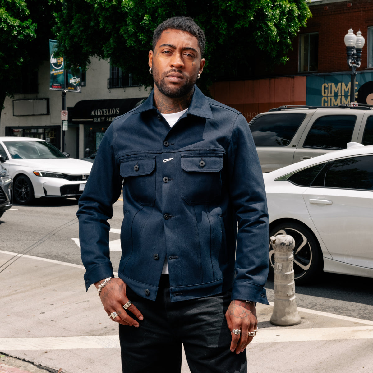 Rogue Territory 13.5oz Cruiser Jacket Indigo x Black