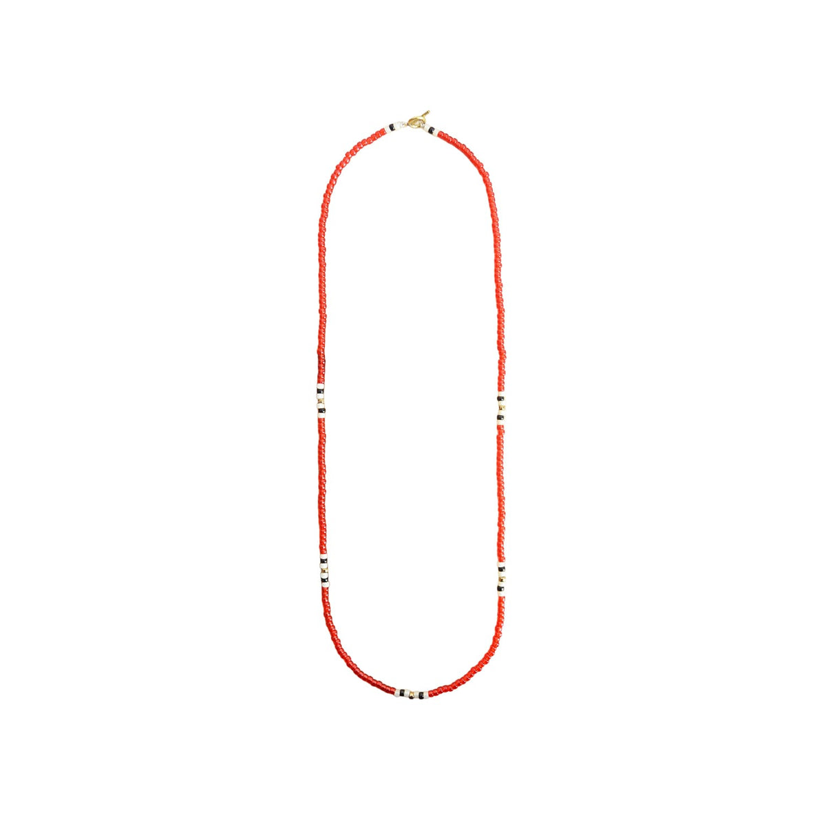 Kobashi Studio Japanese Beads Long Necklace Red | White | Black