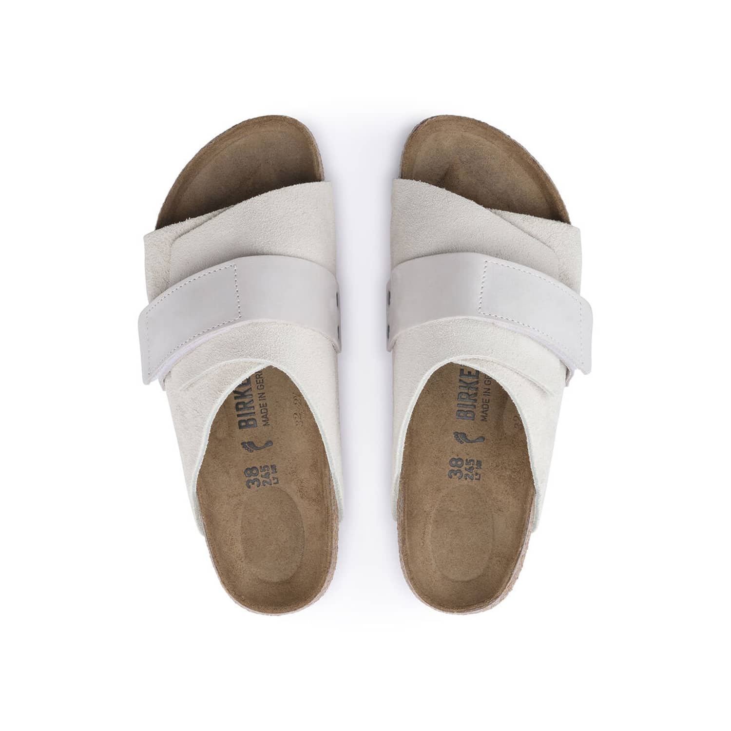 Birkenstock Kyoto Nubuck Suede Leather Antique White