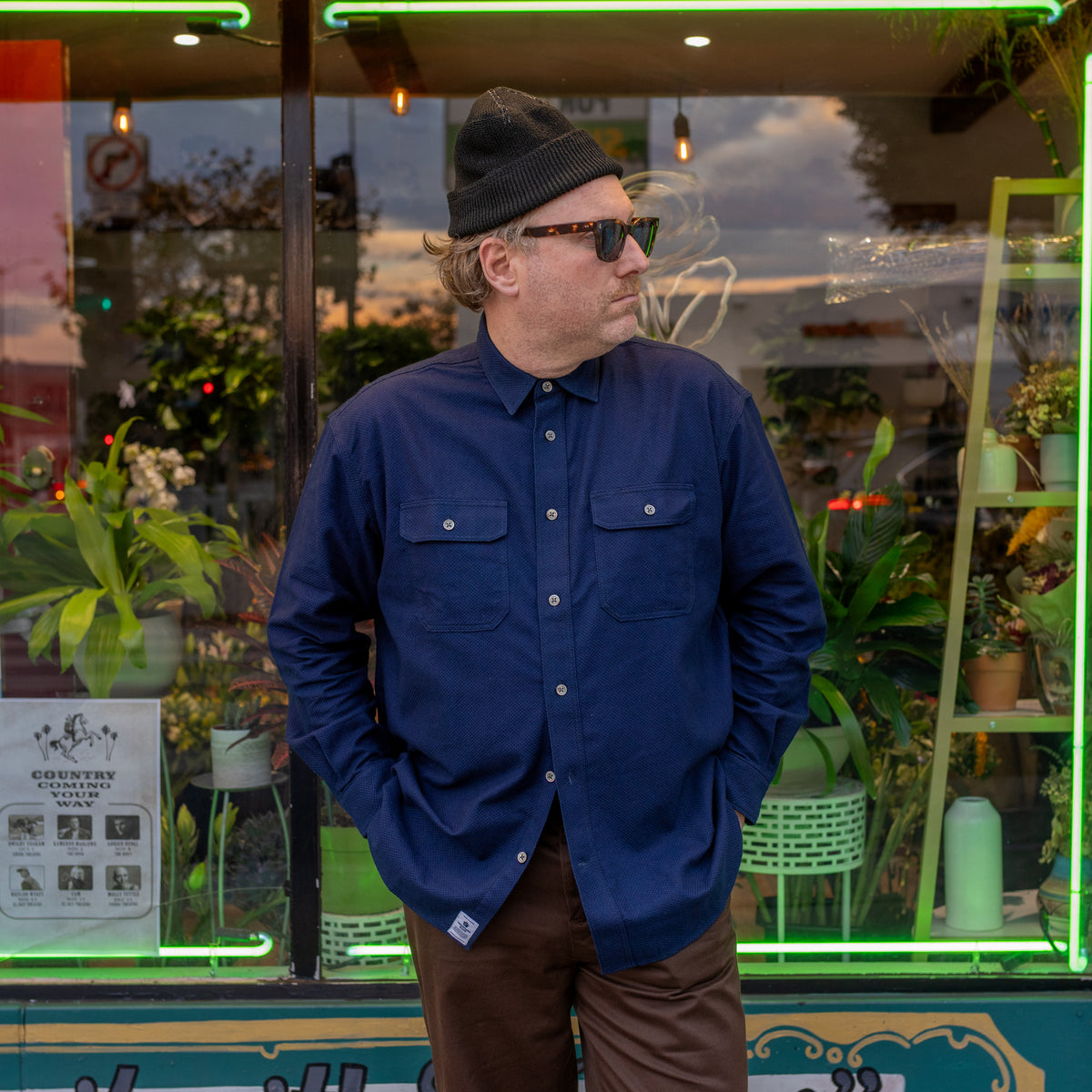 Momotaro Sashiko CPO Shirt Indigo