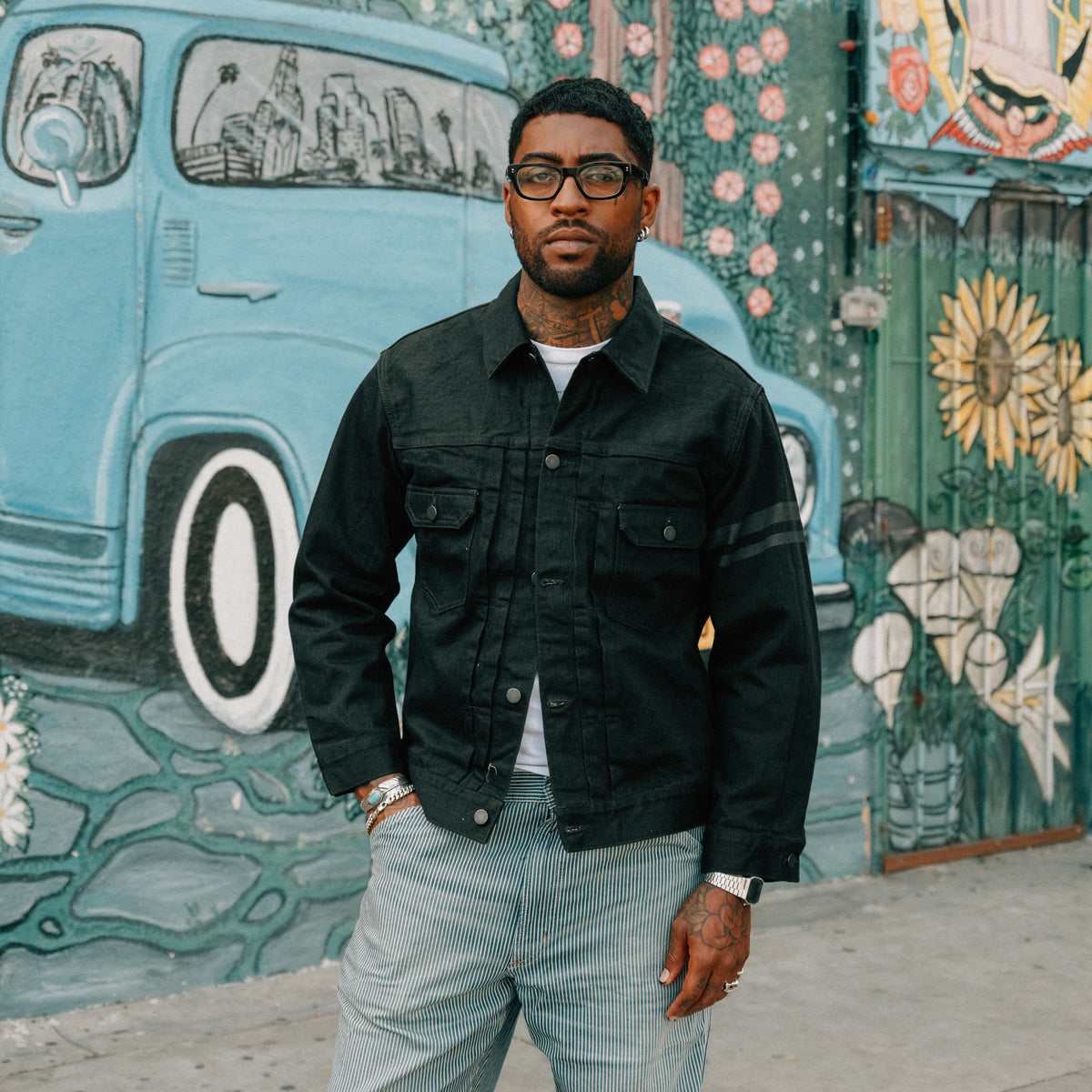 Momotaro MMGJ11025S #002 15.7oz Classic Denim Jacket Black